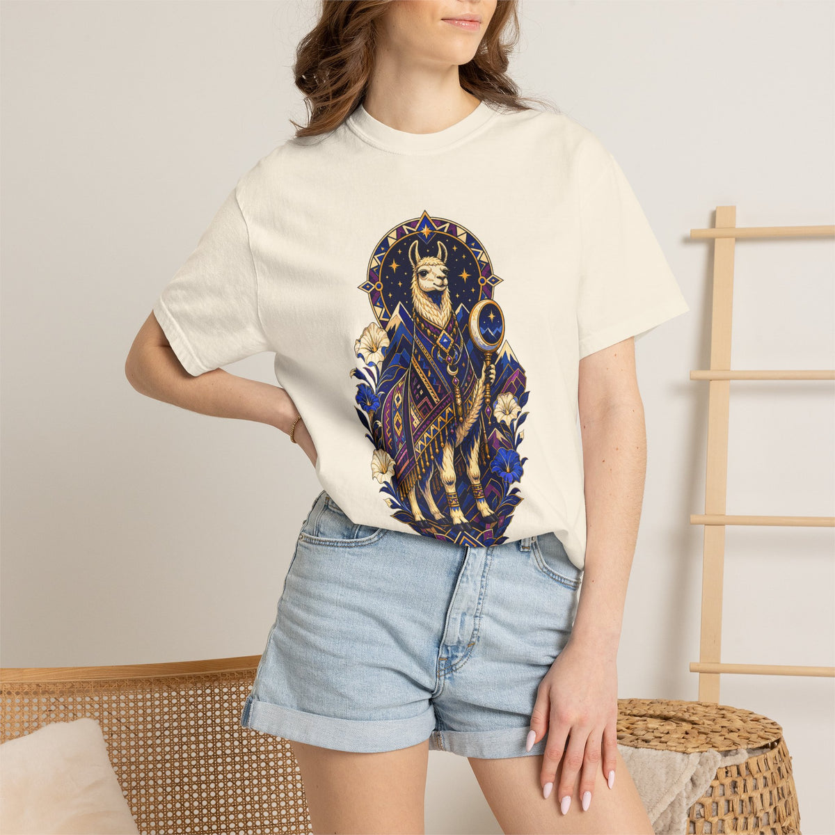 Midnight Indigo Llama Oracle Graphic Tee
