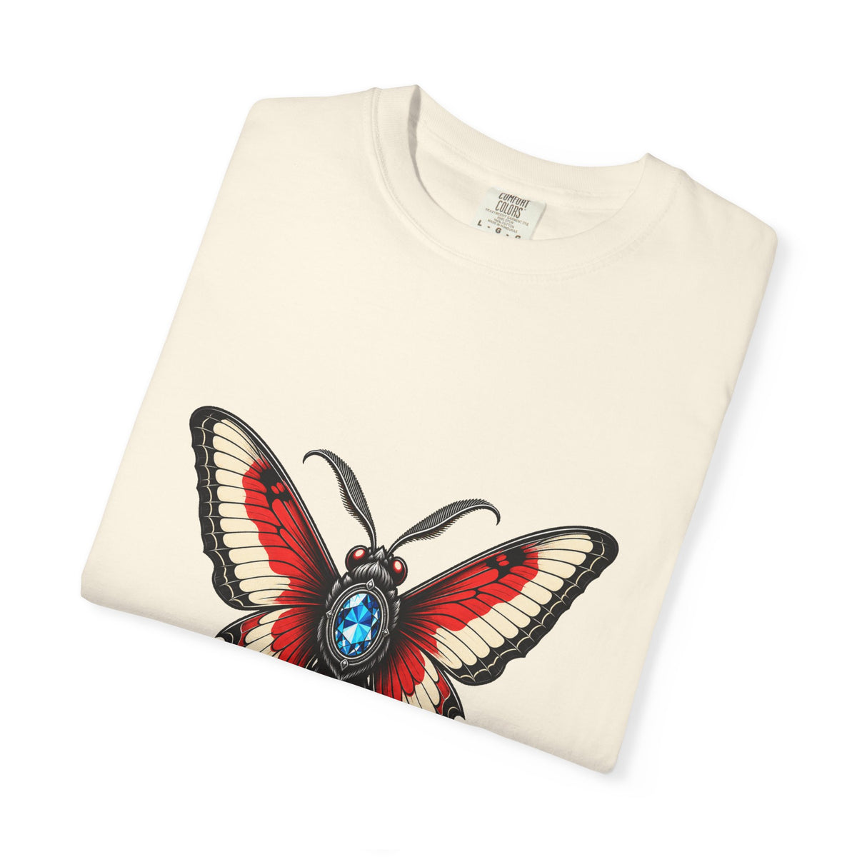 Red Gem Gothic Moth T-Shirt Graphic