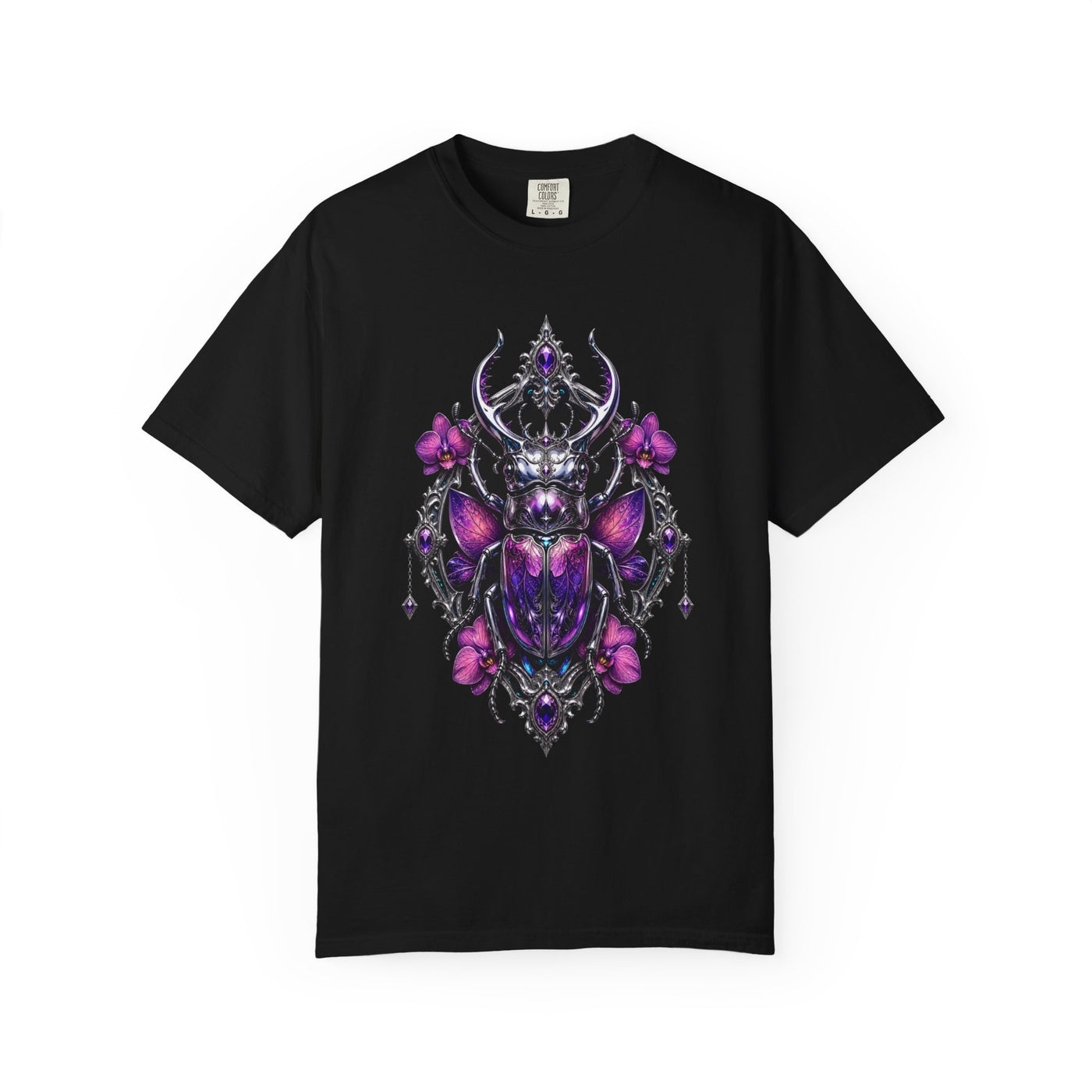 Chrome Orchid Stag Beetle Graphic Tee