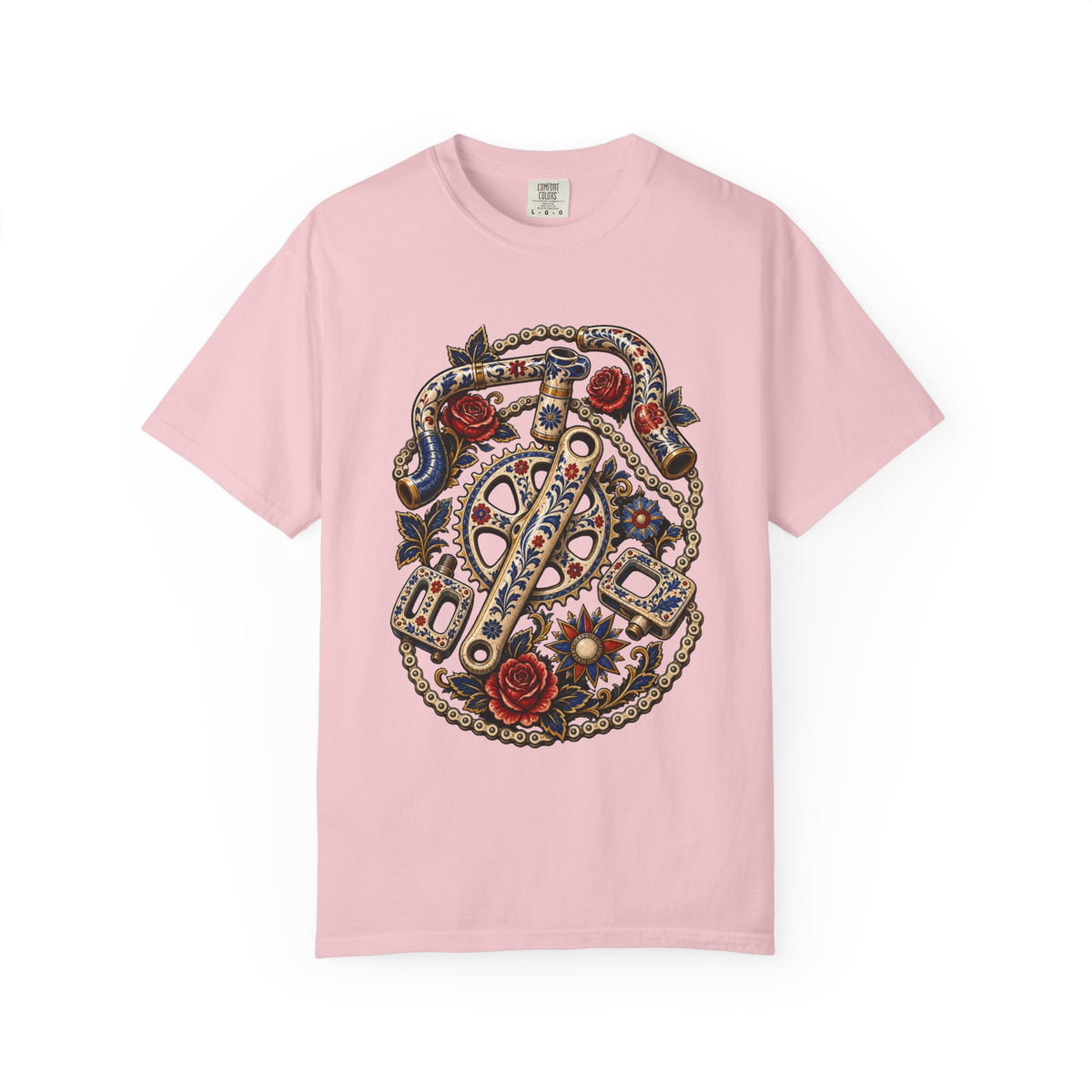 Folk Tattoo Ceramic Bicycle Parts T-Shirt Graphic
