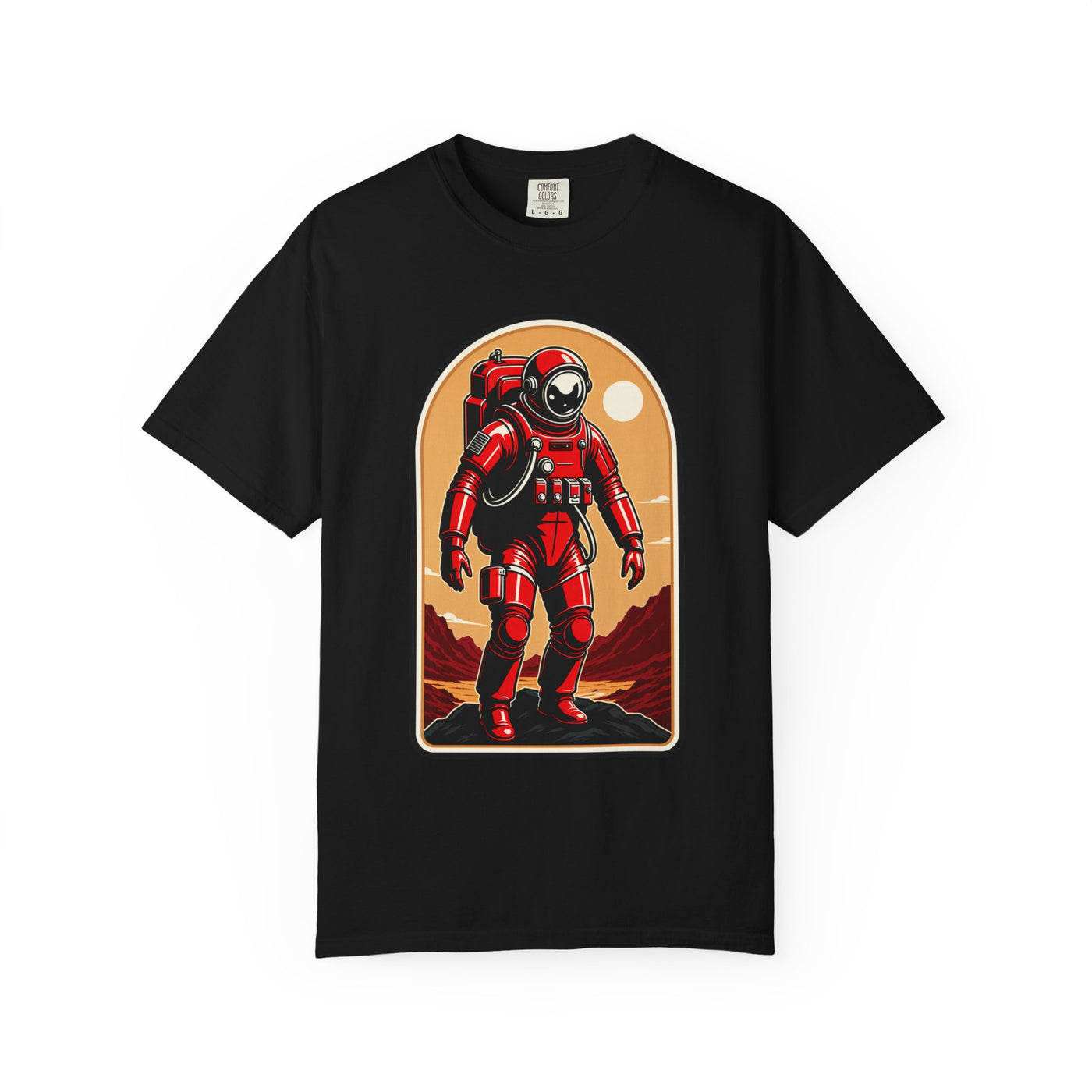 Retro Red Astronaut Badge T-Shirt Graphic