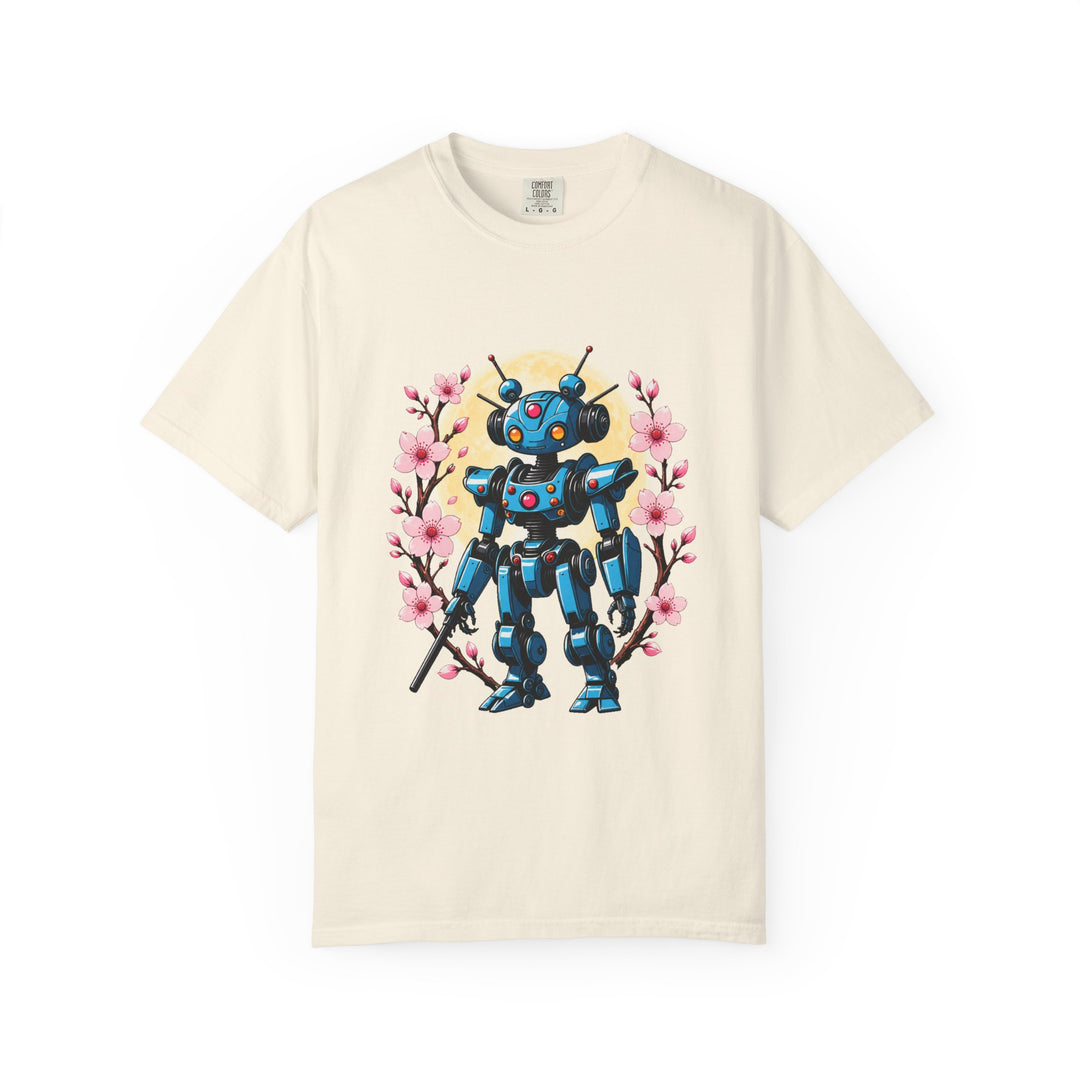 Cherry Blossom Robot Moon T-Shirt Graphic