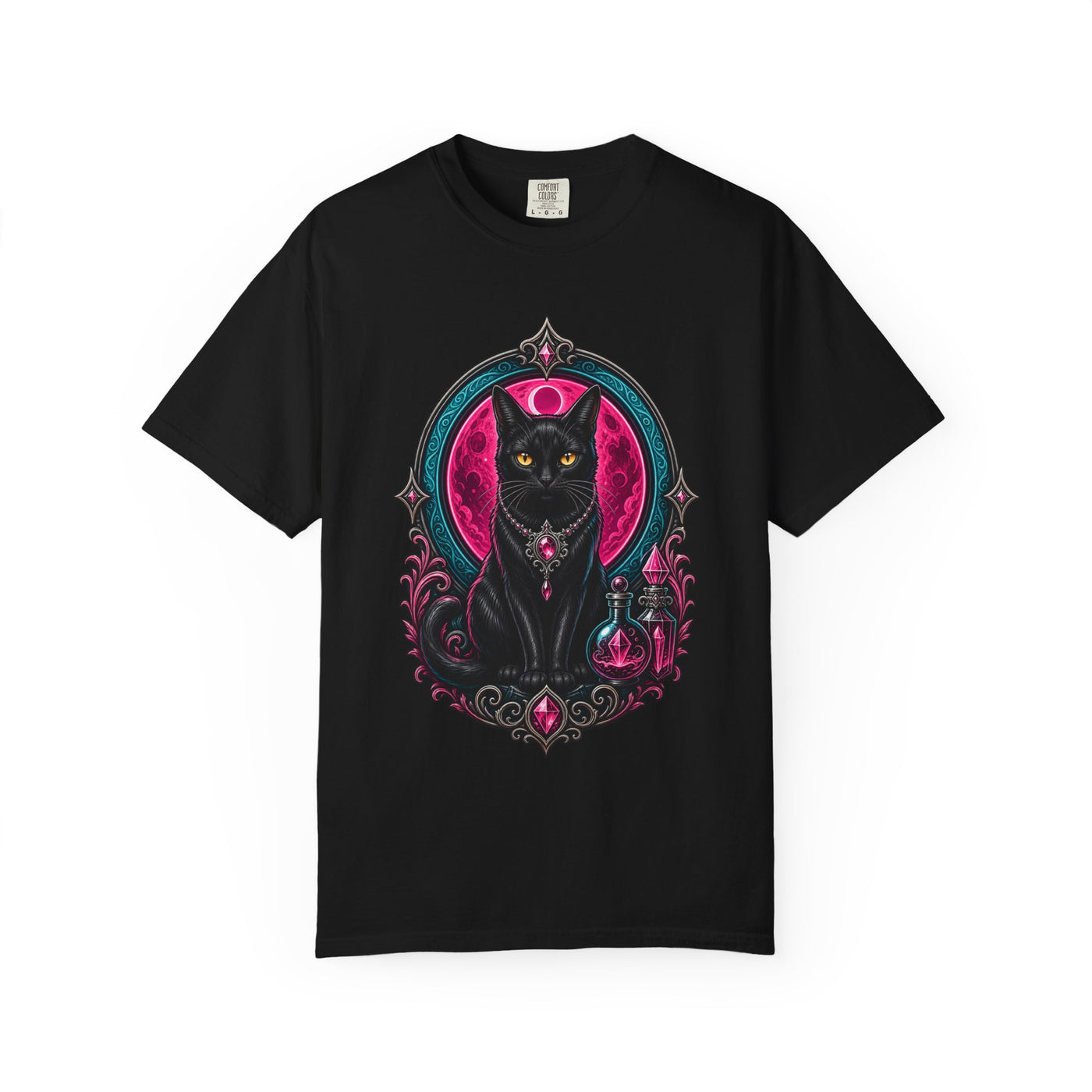 Occult Moon Cat T-Shirt Graphic