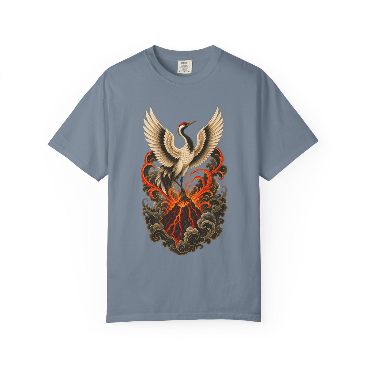 Tattoo Flash Volcano Crane Graphic Tee