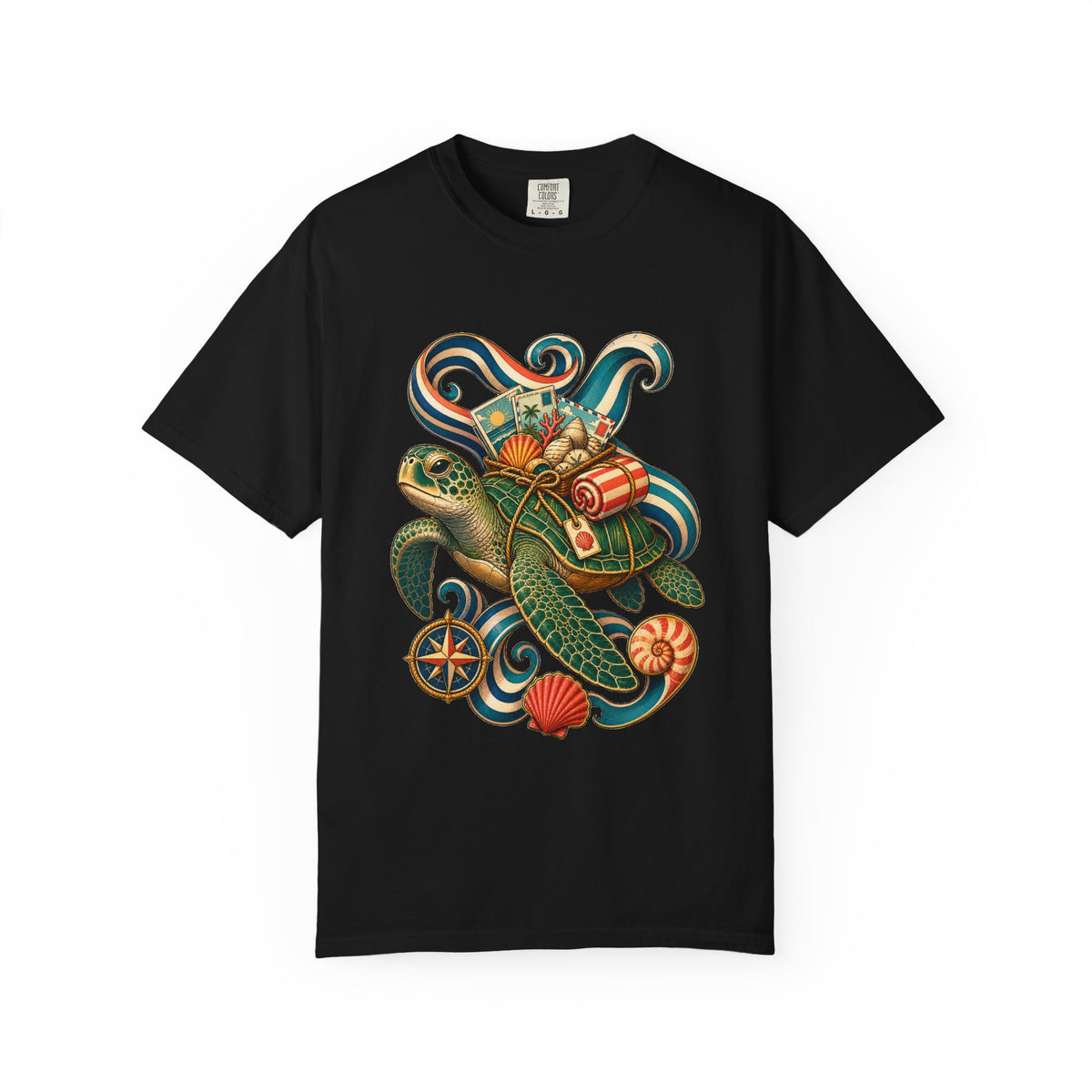 Cabana Stripe Sea Turtle Graphic Tee