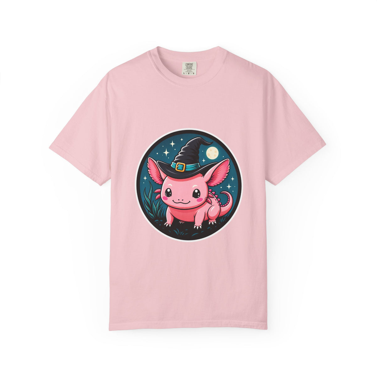 Cute Witch Axolotl Emblem T-Shirt Graphic