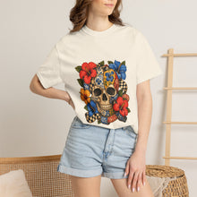 Patchwork Hibiscus Skull Graphic Tee