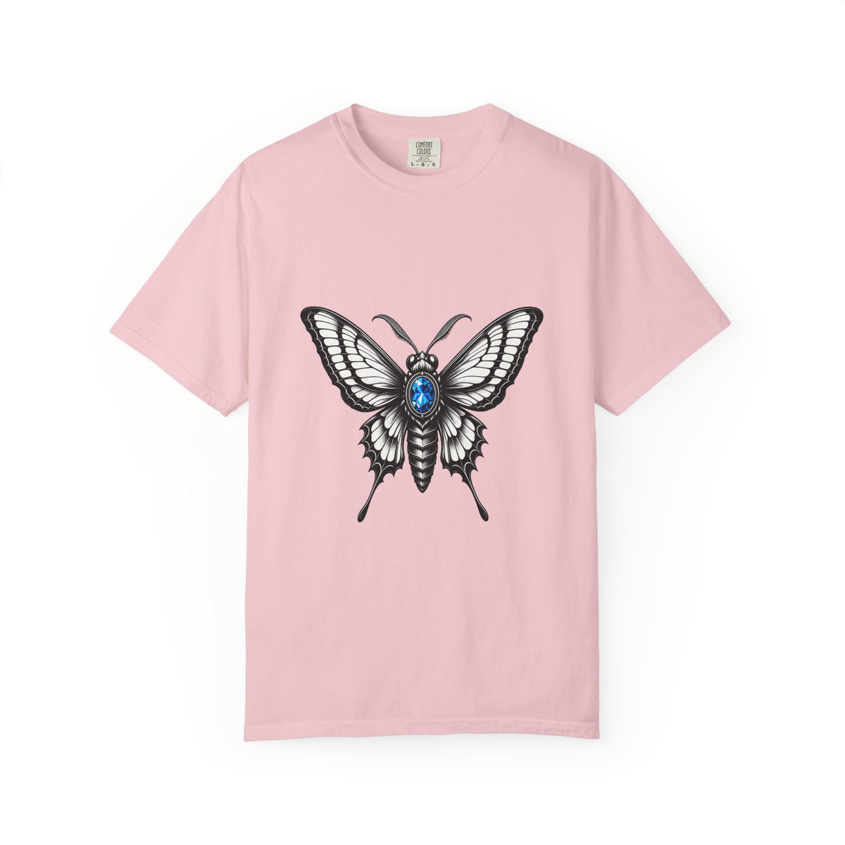 Blue Gem Gothic Moth T-Shirt Graphic