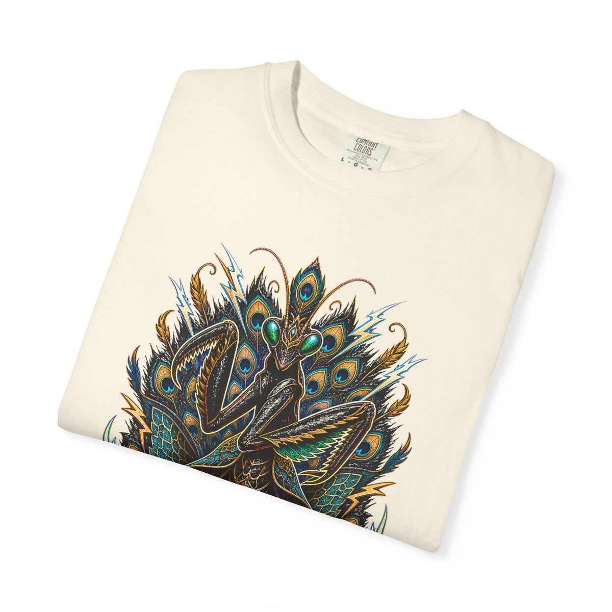 Velvet Thunder Peacock Mantis Graphic Tee