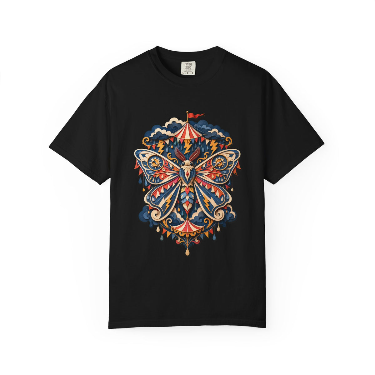 Paper Cut Carnival Storm Moth T-Shirt Graphic