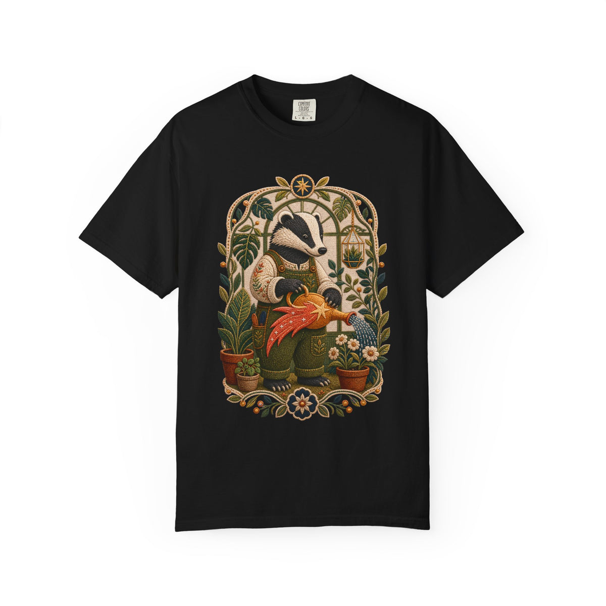 Embroidered Greenhouse Comet Badger T-Shirt Graphic