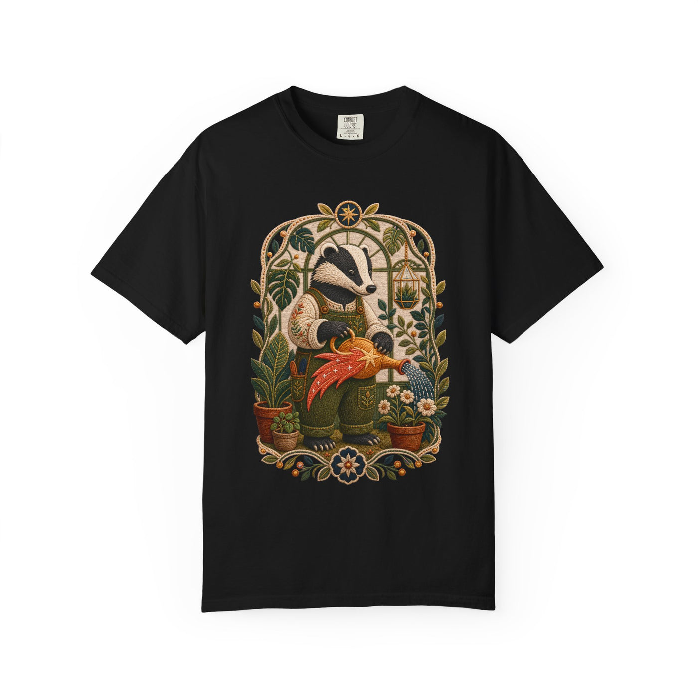 Embroidered Greenhouse Comet Badger T-Shirt Graphic
