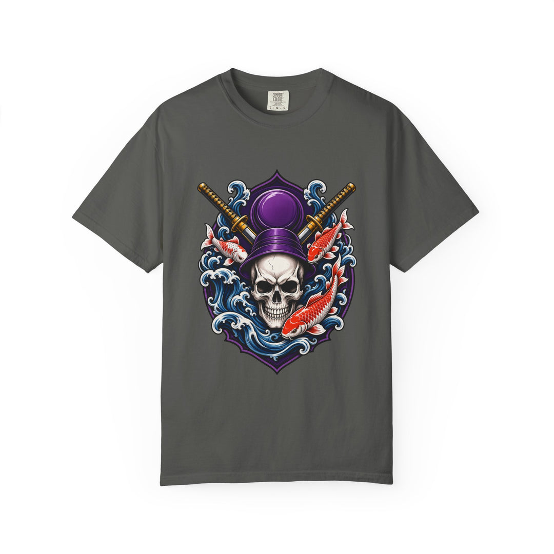Skull and Koi Crest T-Shirt Graphic