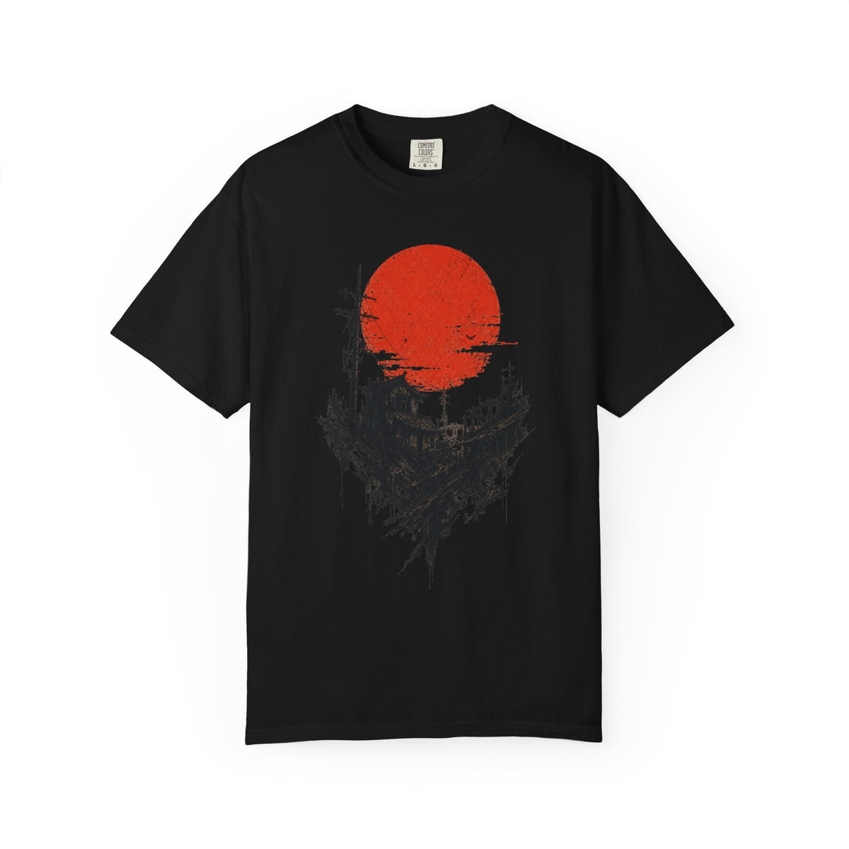 Red Sun Ruin Landscape T-Shirt Graphic