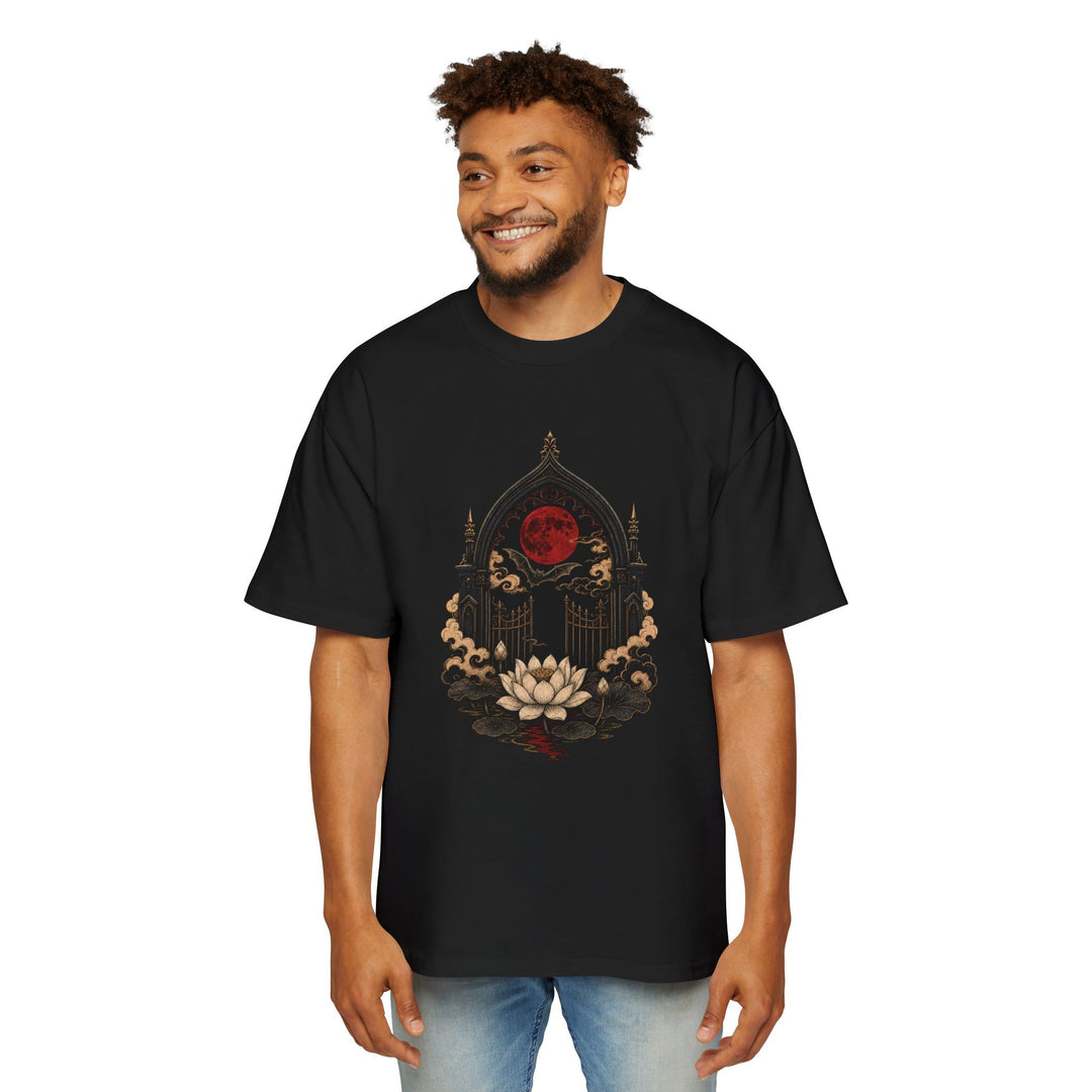 Blood Moon Lotus Gate Heavy Oversized Gothic Tee