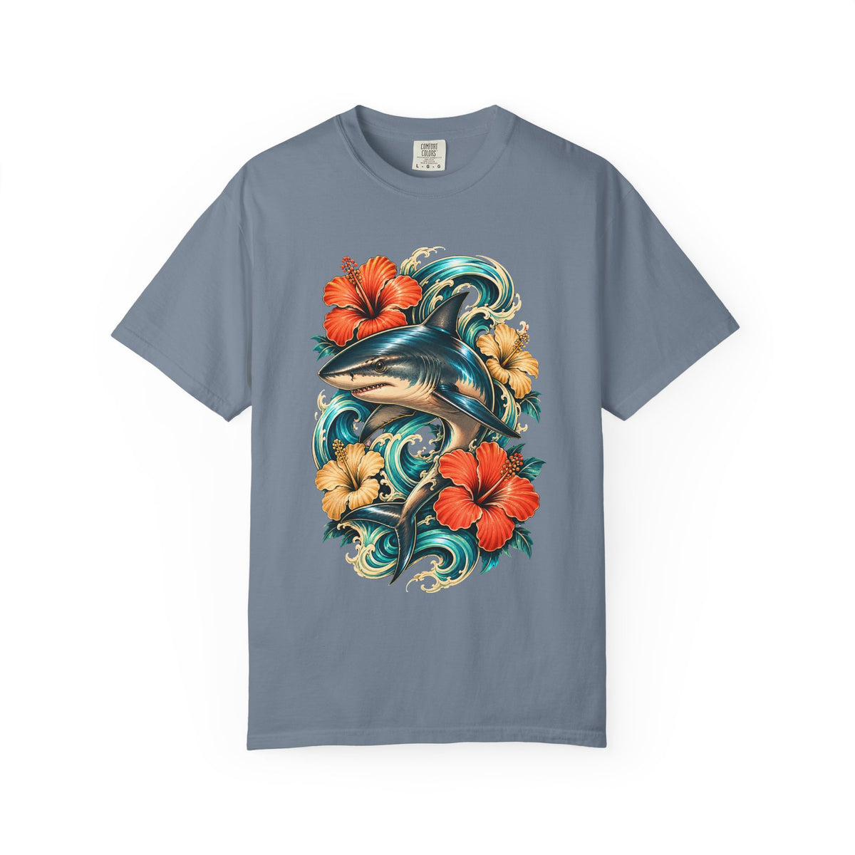 Surfcore Hibiscus Shark T-Shirt Graphic