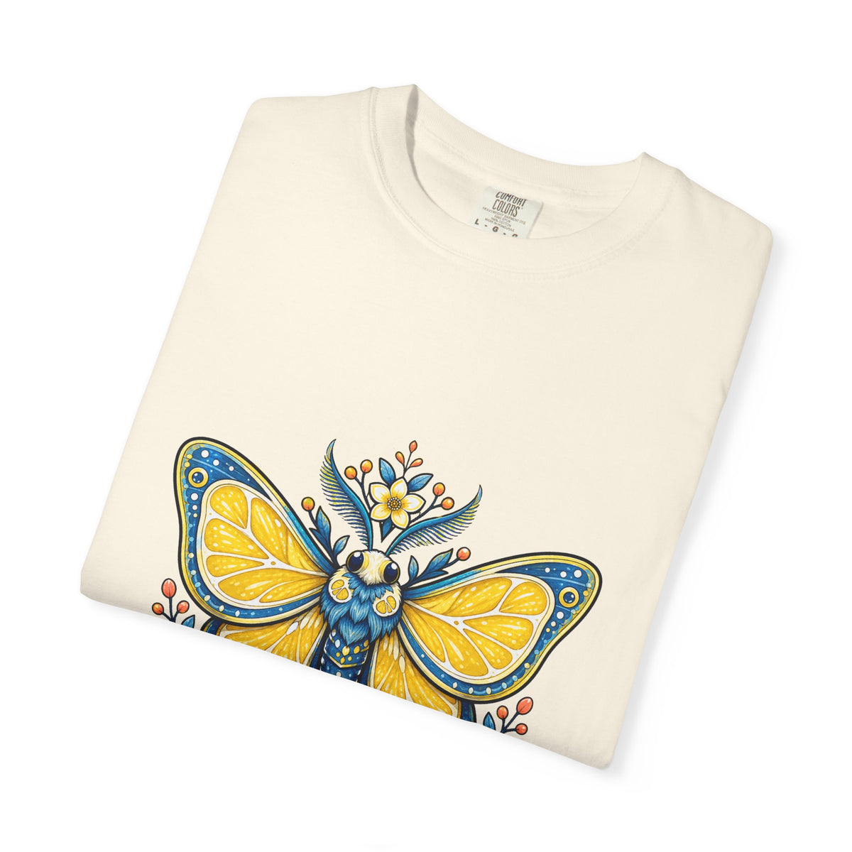 Cerulean Lemon Moth Emblem T-Shirt Graphic
