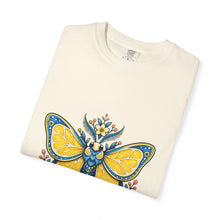 Cerulean Lemon Moth Emblem T-Shirt Graphic