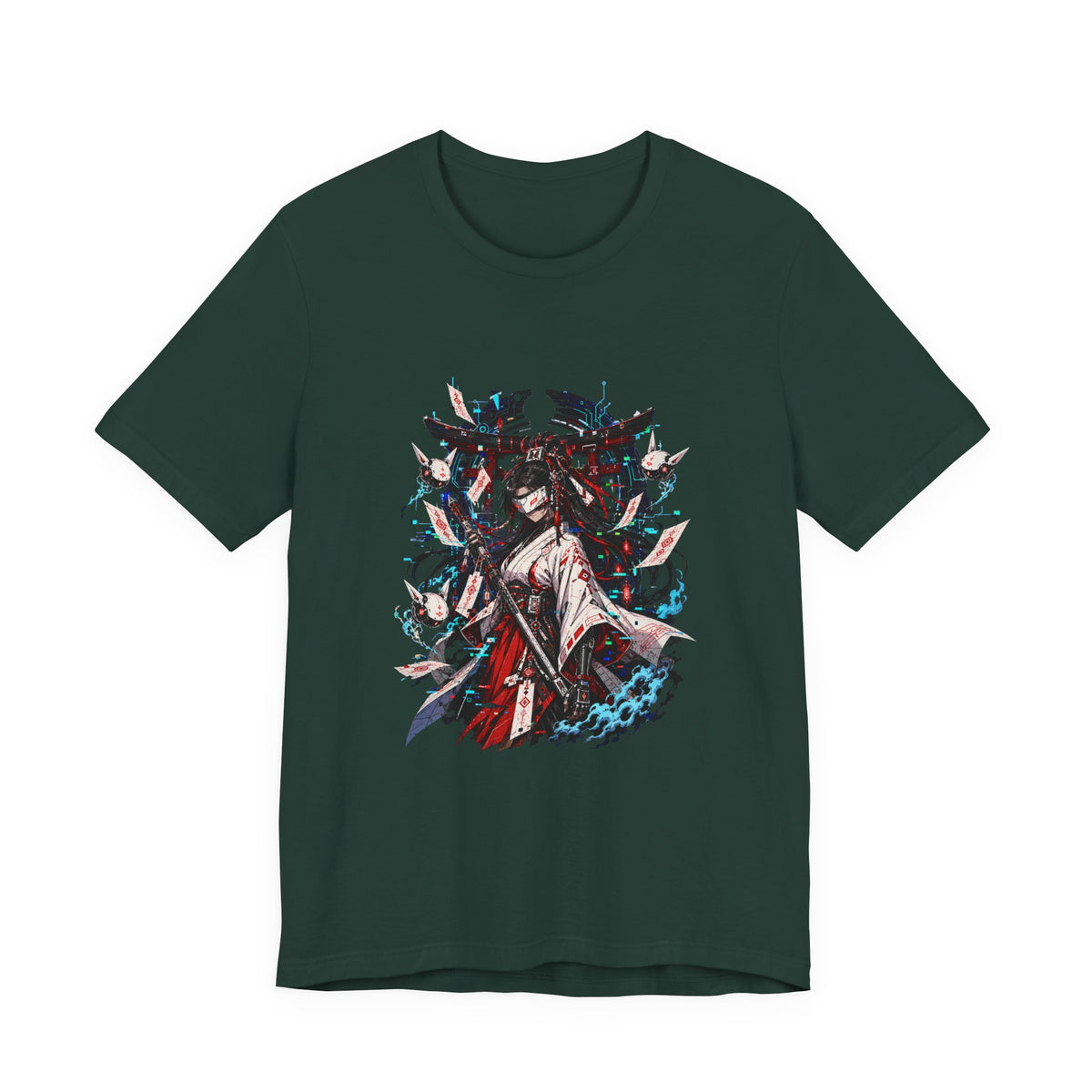 Cyber Shrine Maiden T-Shirt Graphic