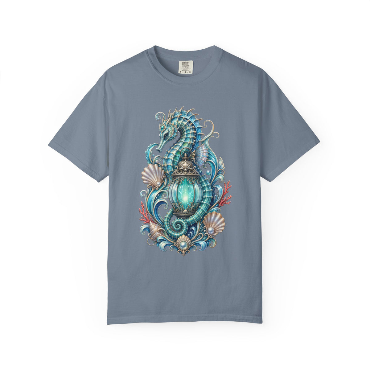 Aquamarine Seahorse Lantern Graphic Tee