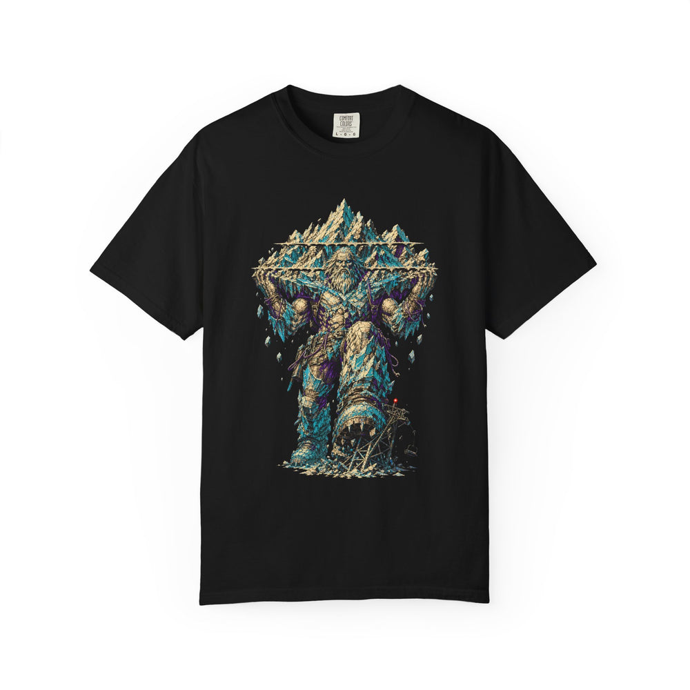 Avalanche Titan VHS Horror Graphic Tee graphic on a Black tee