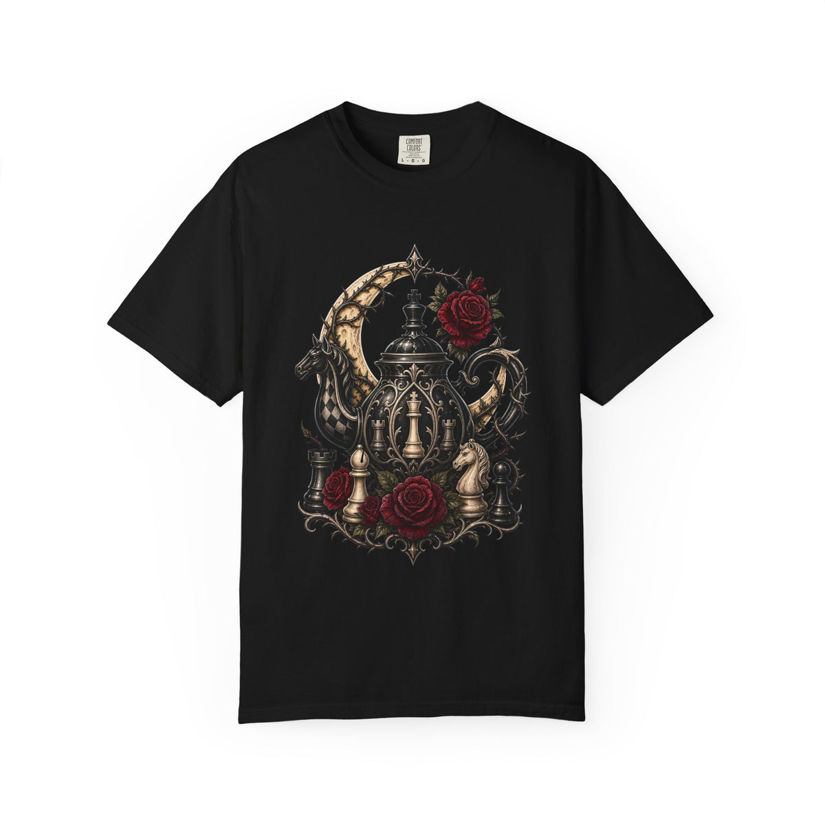 Gothic Garden Chess Teapot T-Shirt Graphic