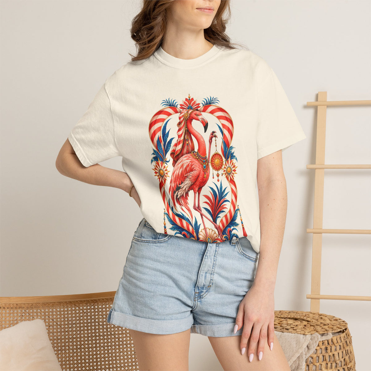 Cabana Stripe Flamingo Oracle Graphic Tee