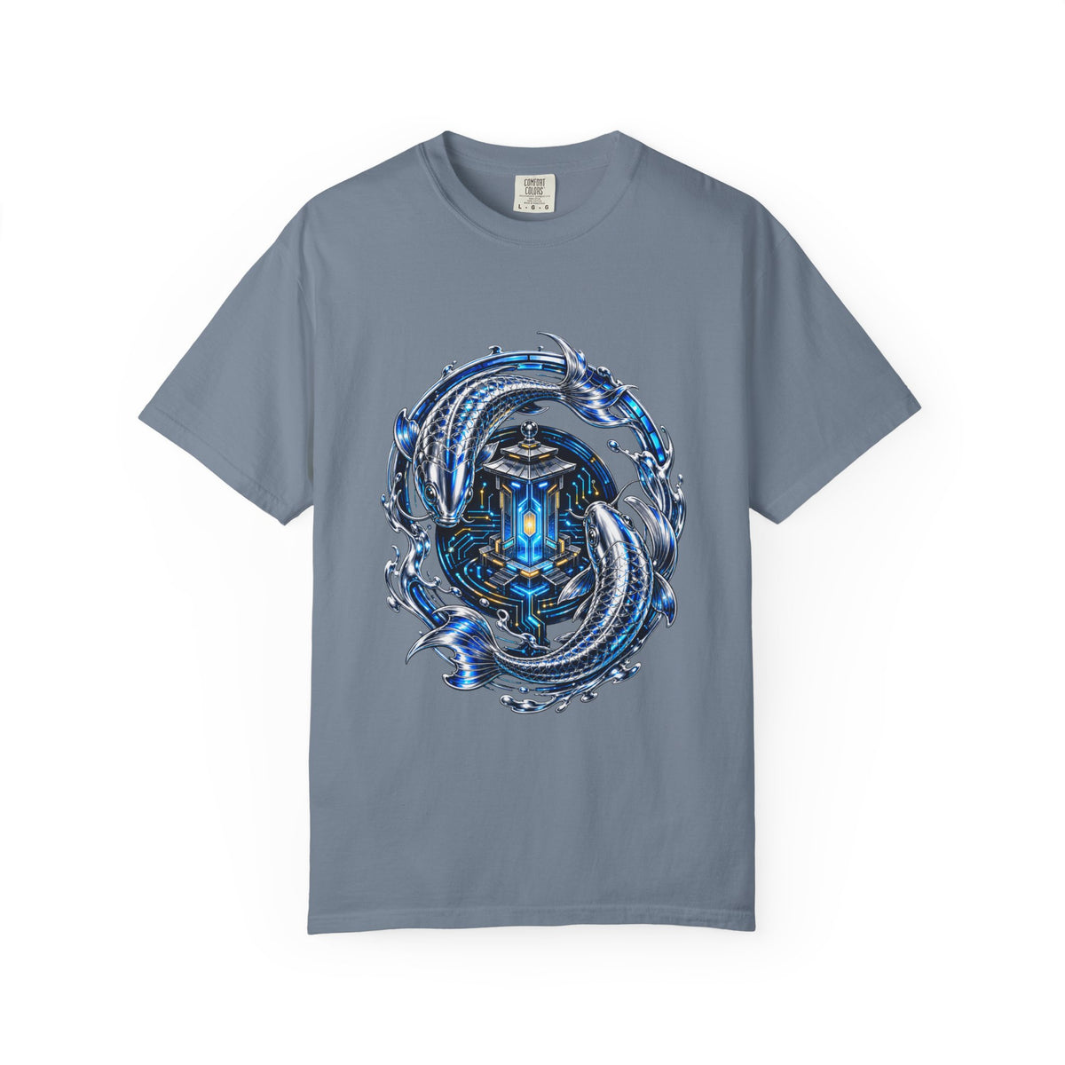Chrome Koi Data Shrine T-Shirt Graphic
