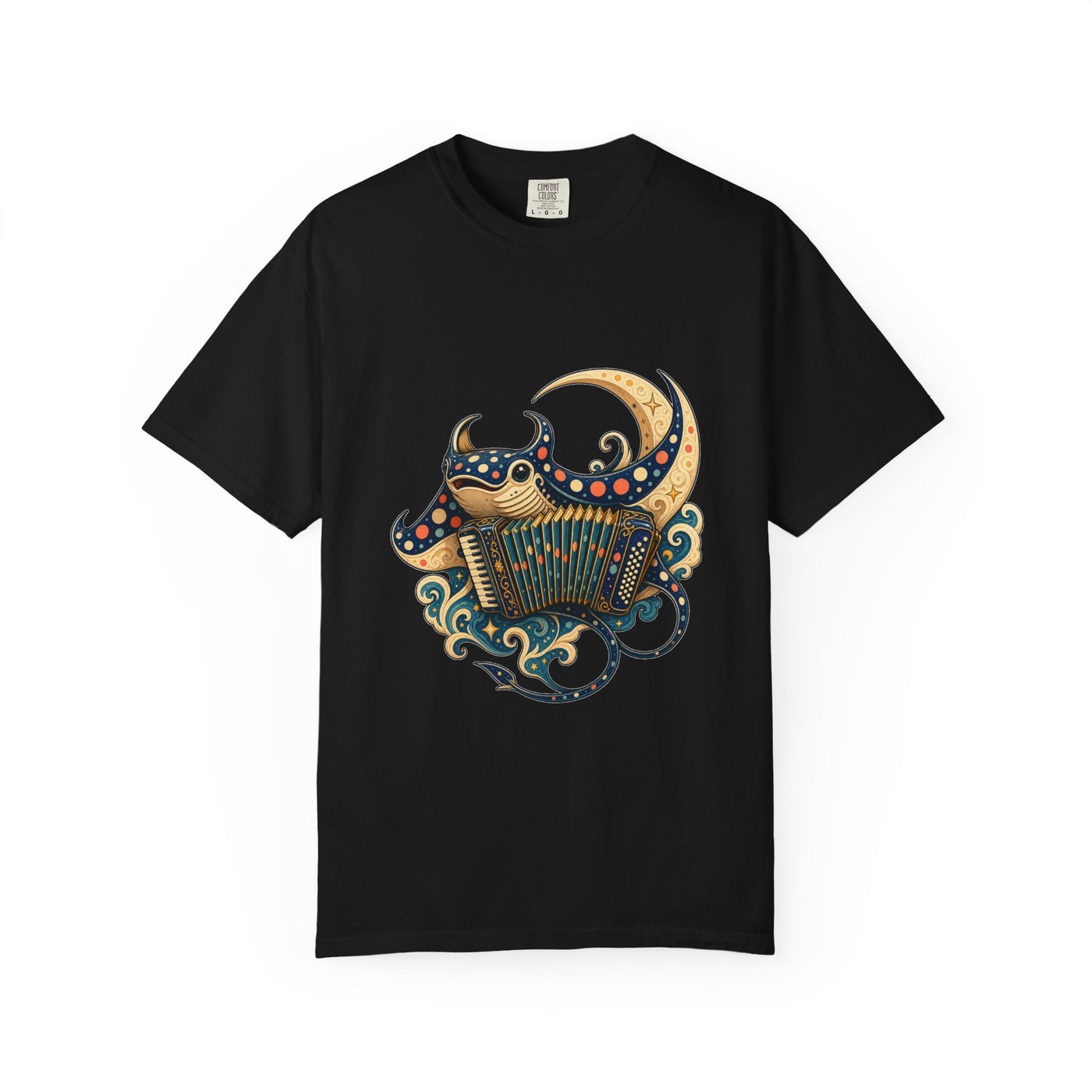 Polka Dot Moon Manta Accordion T-Shirt Graphic