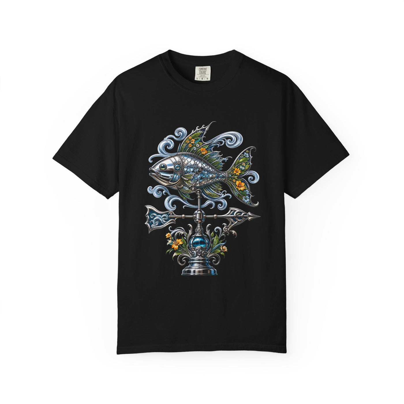 Chrome Botanical Weather Fish T-Shirt Graphic