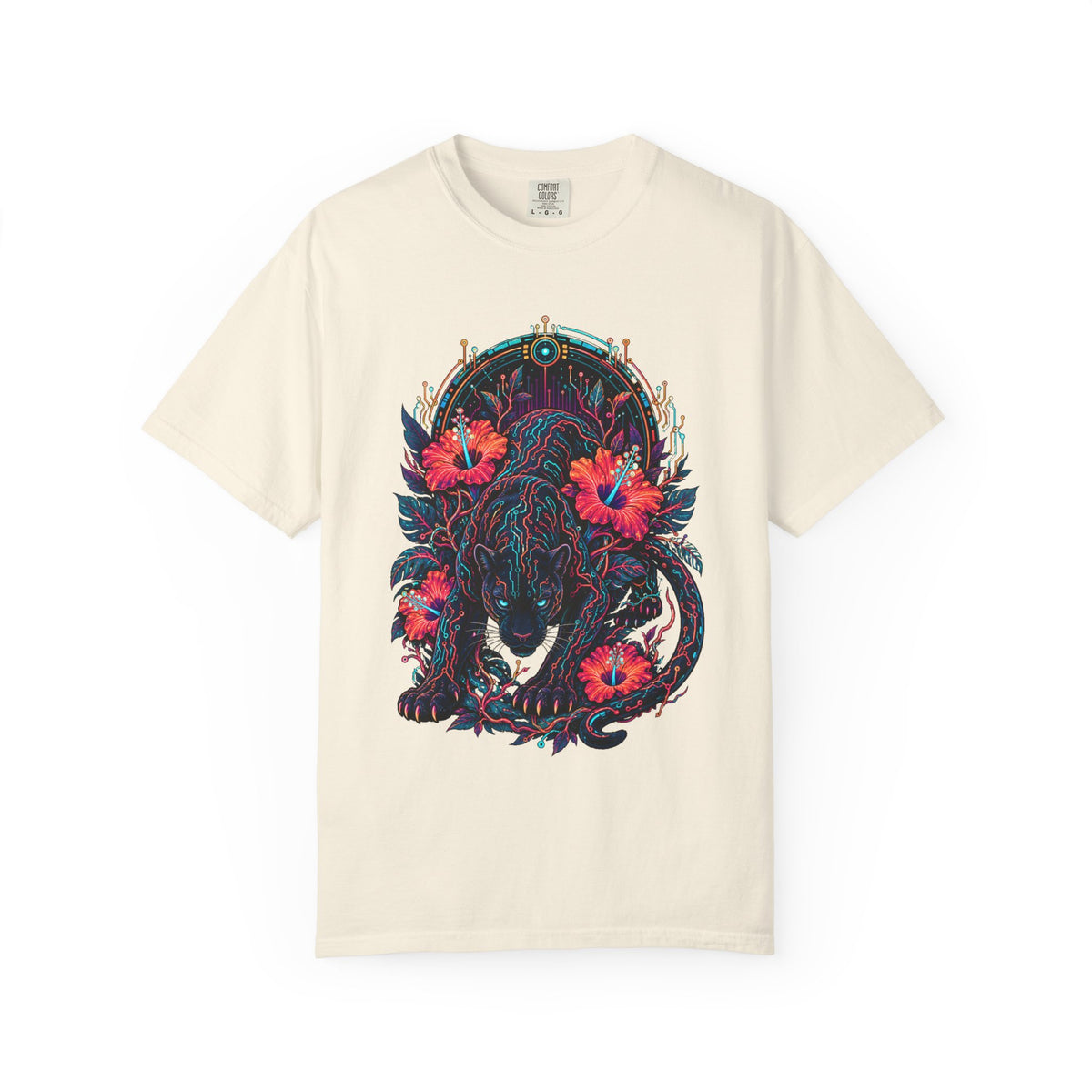 Neon Circuit Panther Graphic Tee