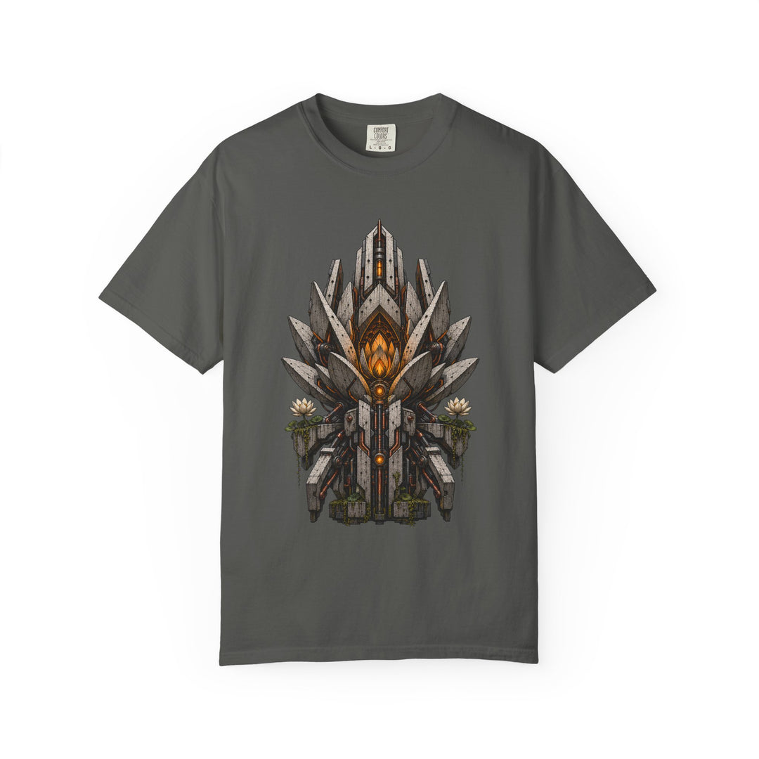 Brutalist Concrete Lotus Mech T-Shirt Graphic