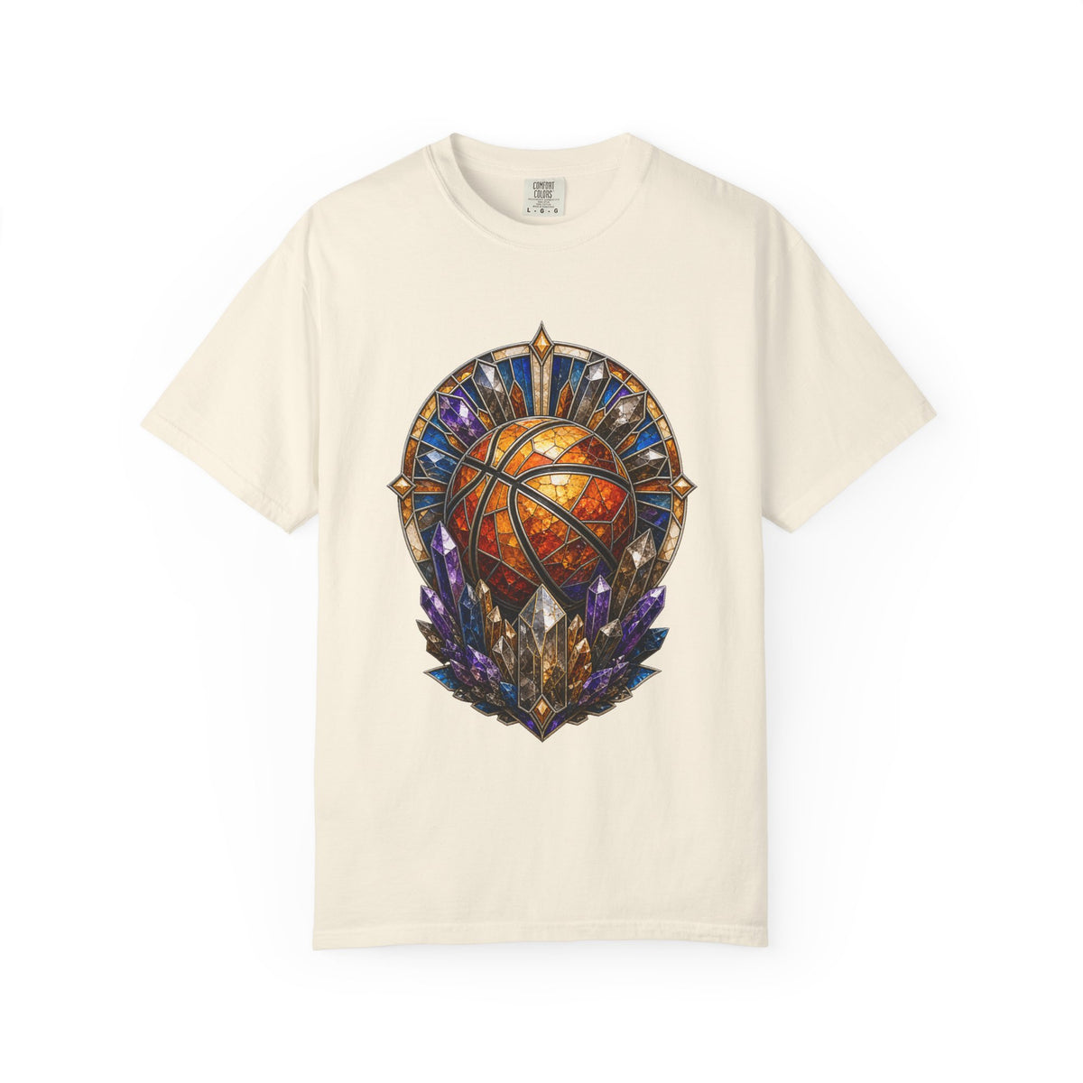 Stained Glass Mineral Basketball Relic T-Shirt Graphic