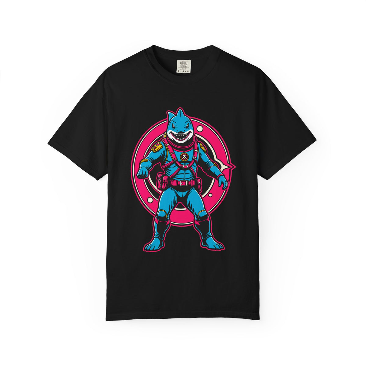 Shark Astronaut Retro Space T-Shirt Graphic