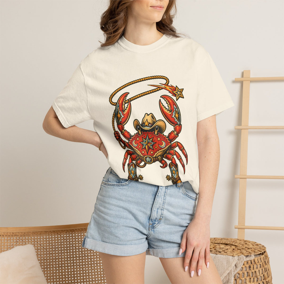 Tattoo Flash Meteor Cowboy Crab T-Shirt Graphic