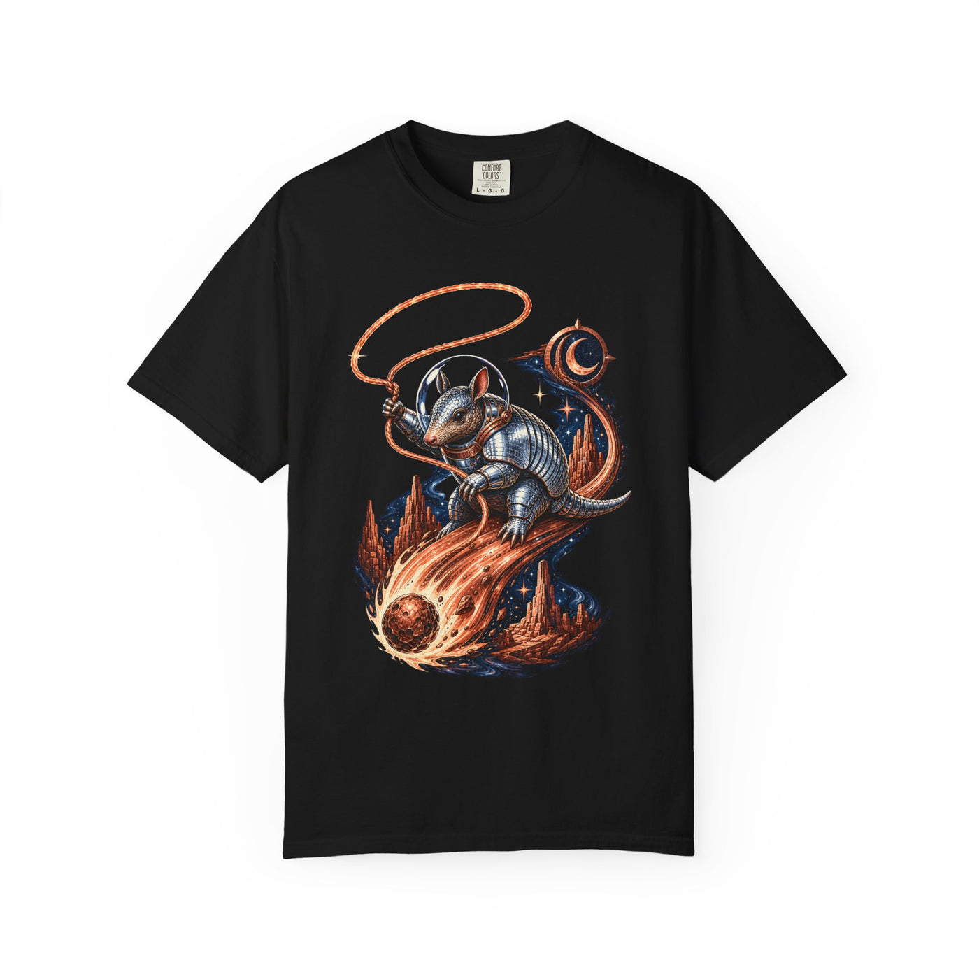 Chrome Armadillo Astronaut Rodeo T-Shirt Graphic