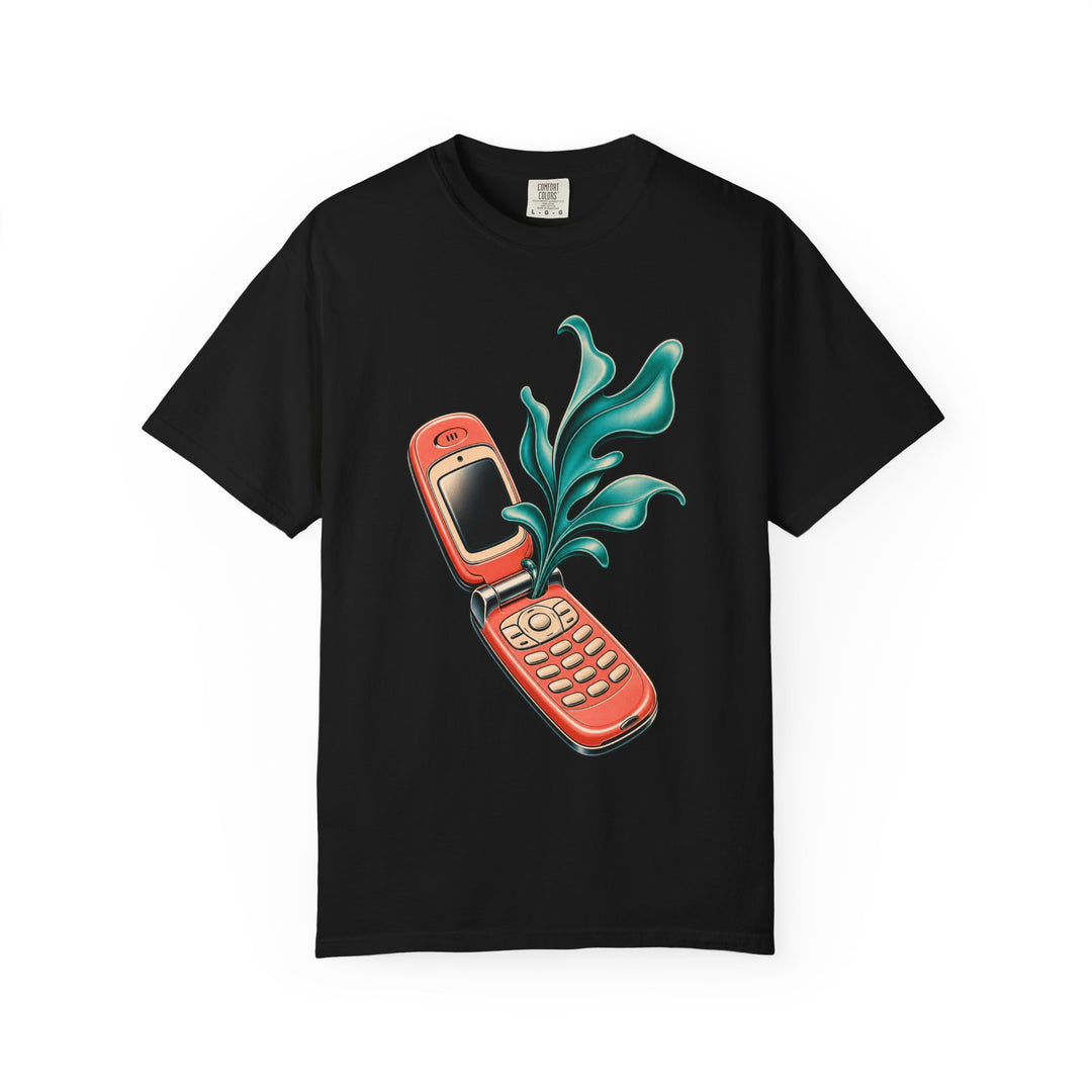 Coral Flip Phone Botanical Graphic Tee