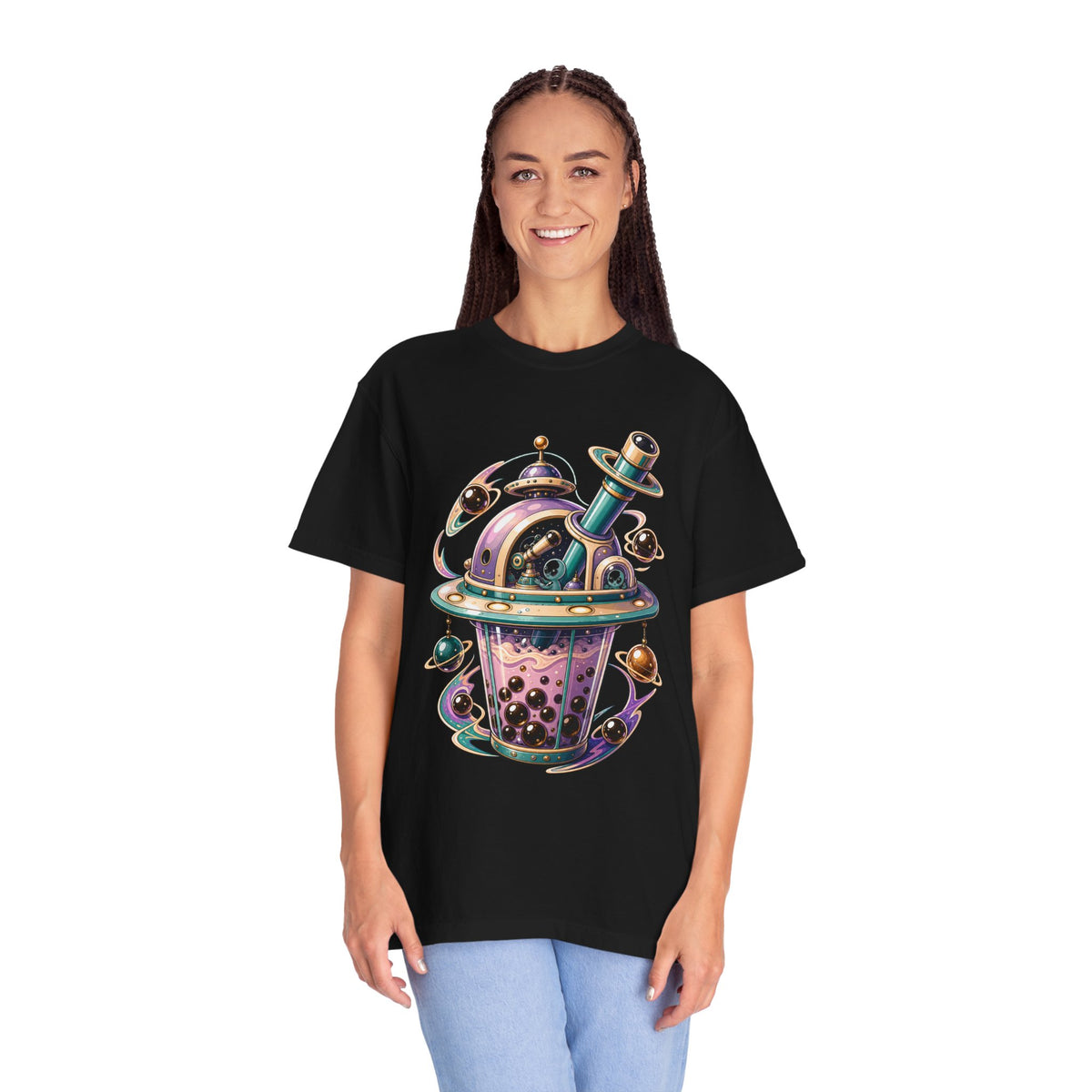 Aliencore Bubble Tea Observatory T-Shirt Graphic