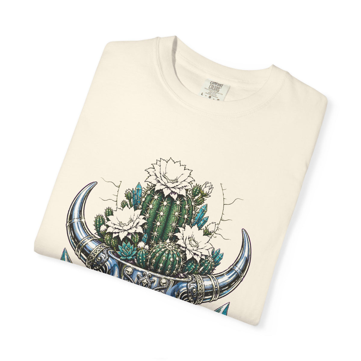 Chrome Cactus Skull Bloom T-Shirt Graphic
