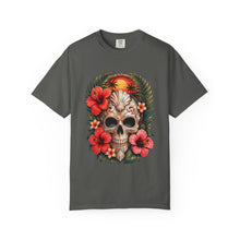 Tropical Hibiscus Skull Graphic T-Shirt