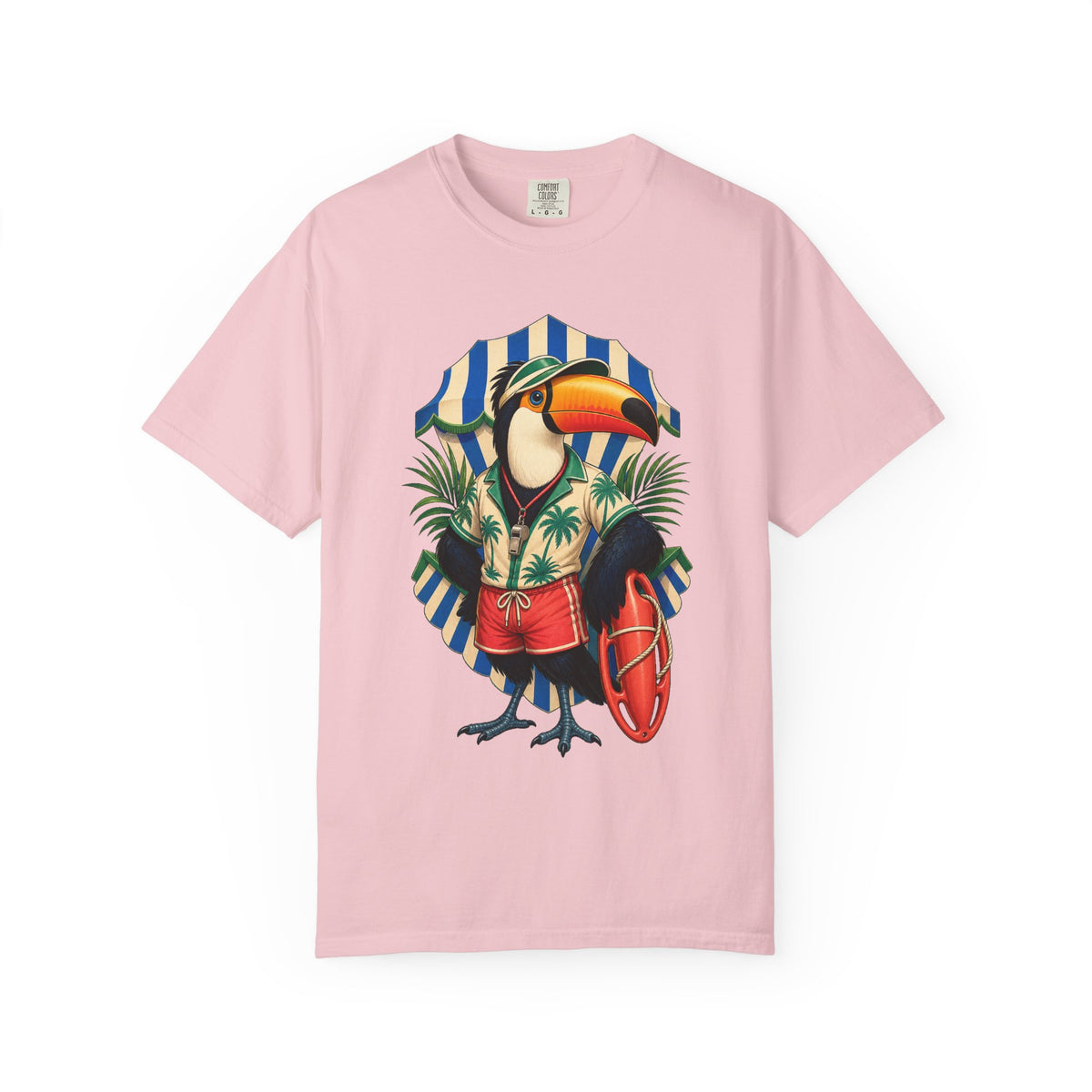 Cabana Stripe Toucan Lifeguard Graphic Tee