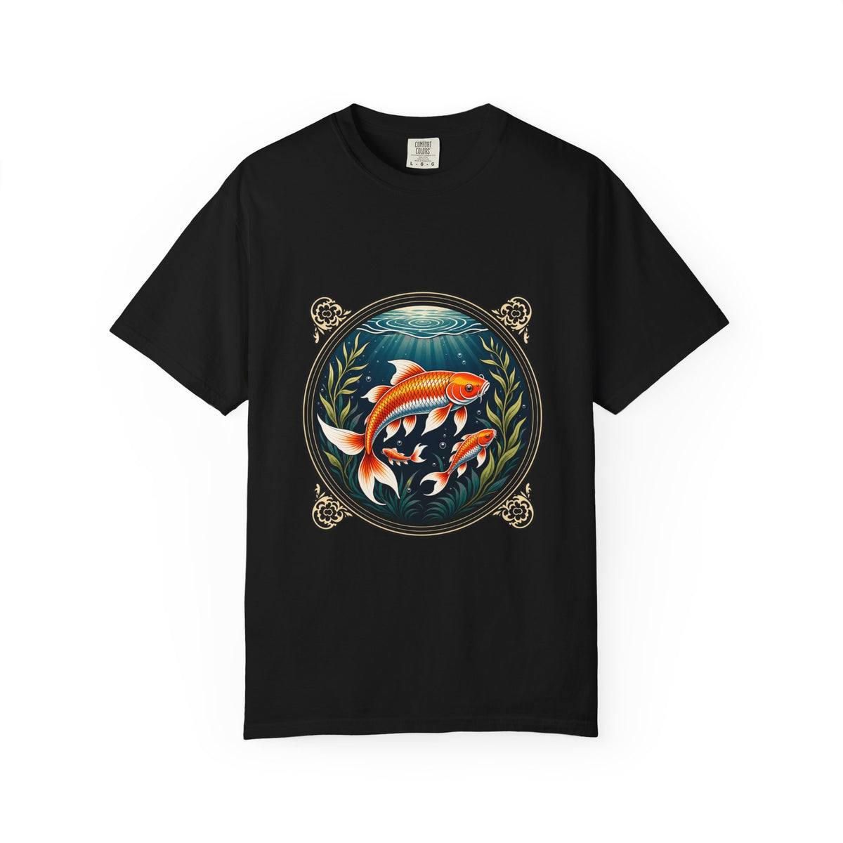 Ornamental Koi Pond Emblem T-Shirt Graphic