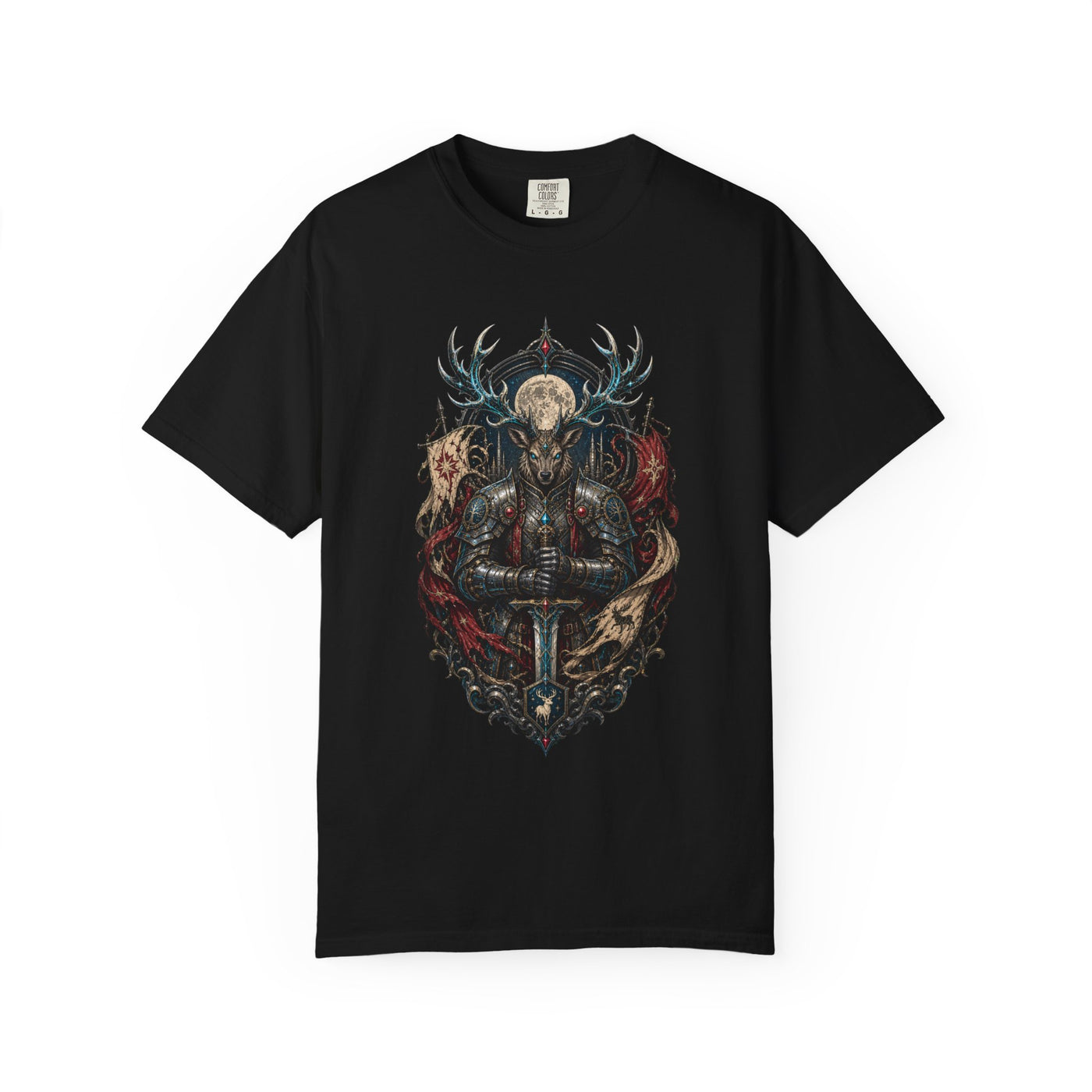 Future Medieval Stag Knight T-Shirt Graphic