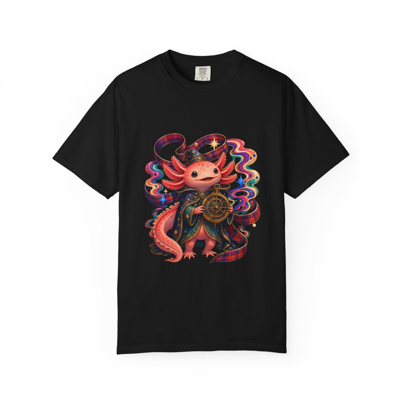 Psychedelic Plaid Axolotl Graphic Tee
