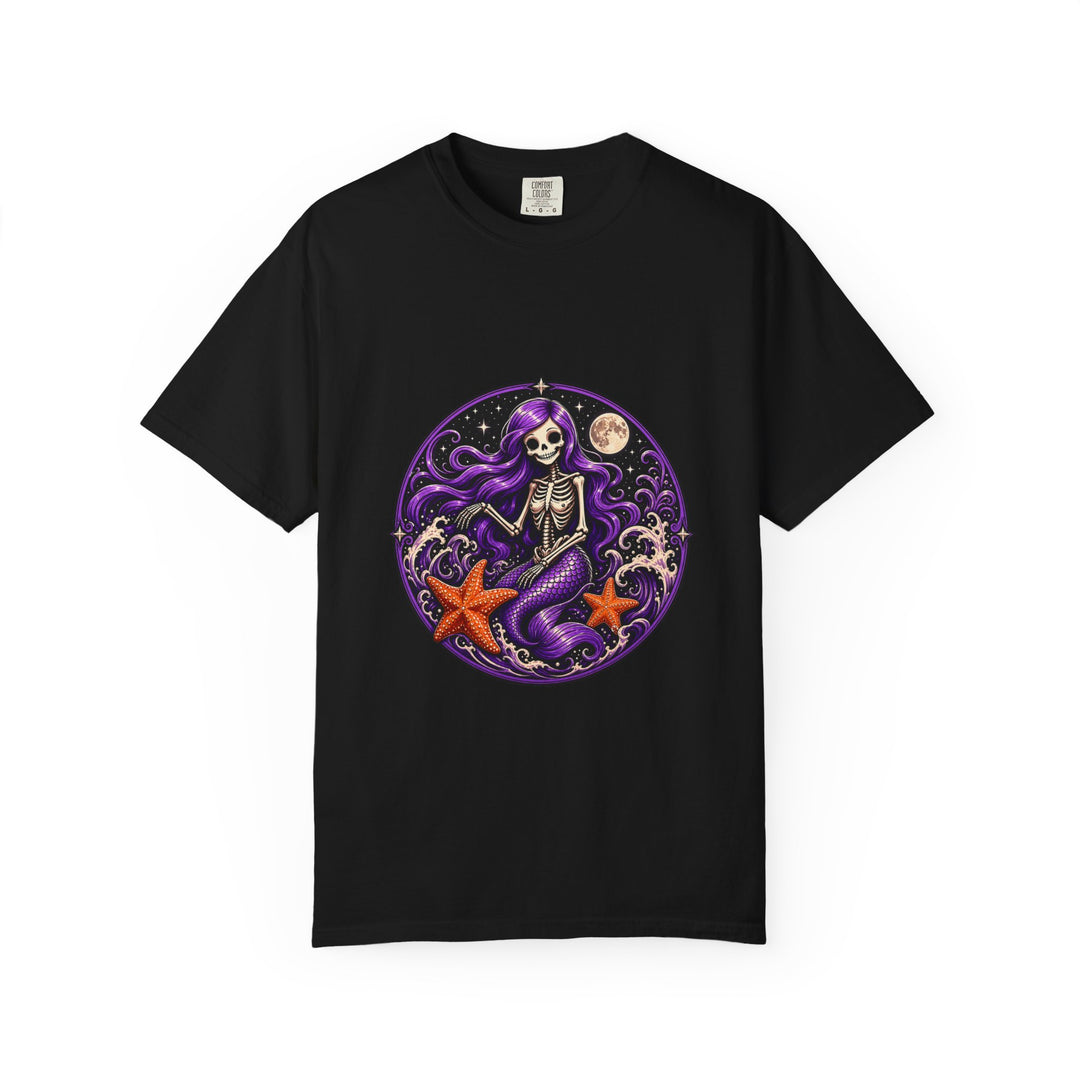 Skeleton Mermaid Moonlit Gothic T-Shirt Graphic