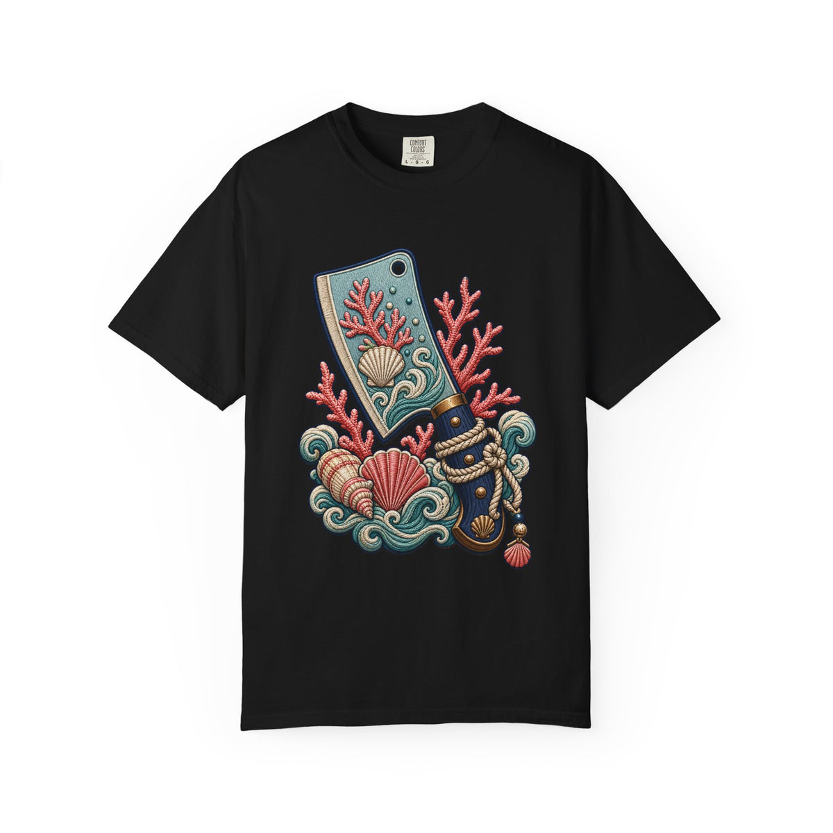 Embroidered Coastal Cleaver Coral T-Shirt Graphic