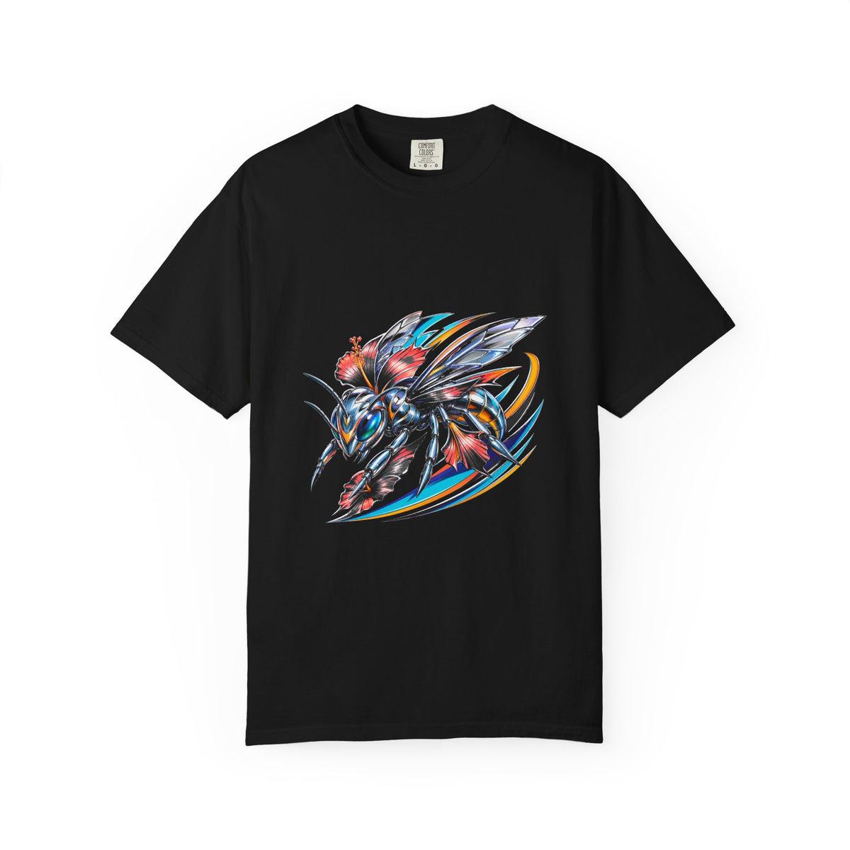 Chrome Hibiscus Hornet Racer Graphic Tee