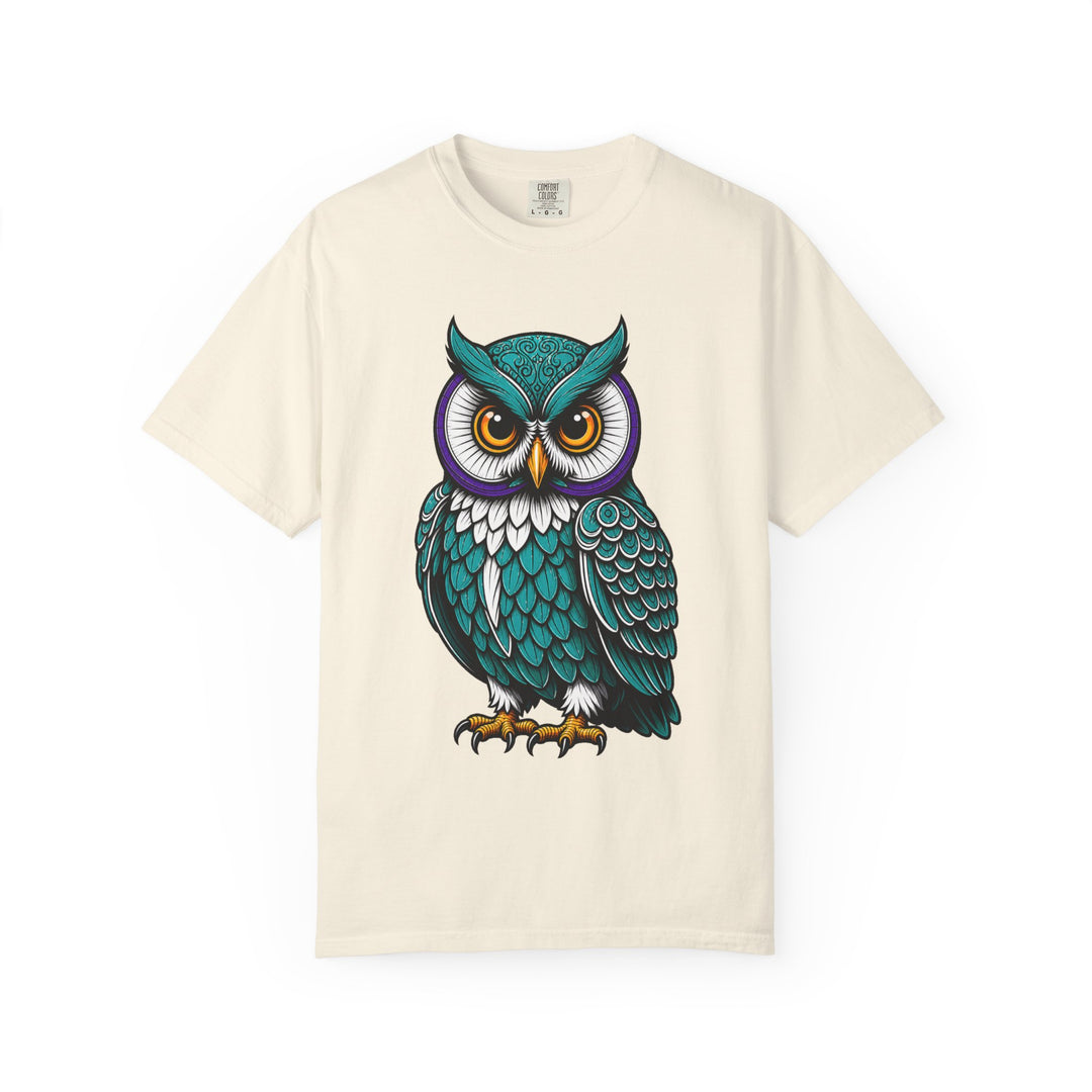Teal Wise Owl Graphic T-Shirt Graphic