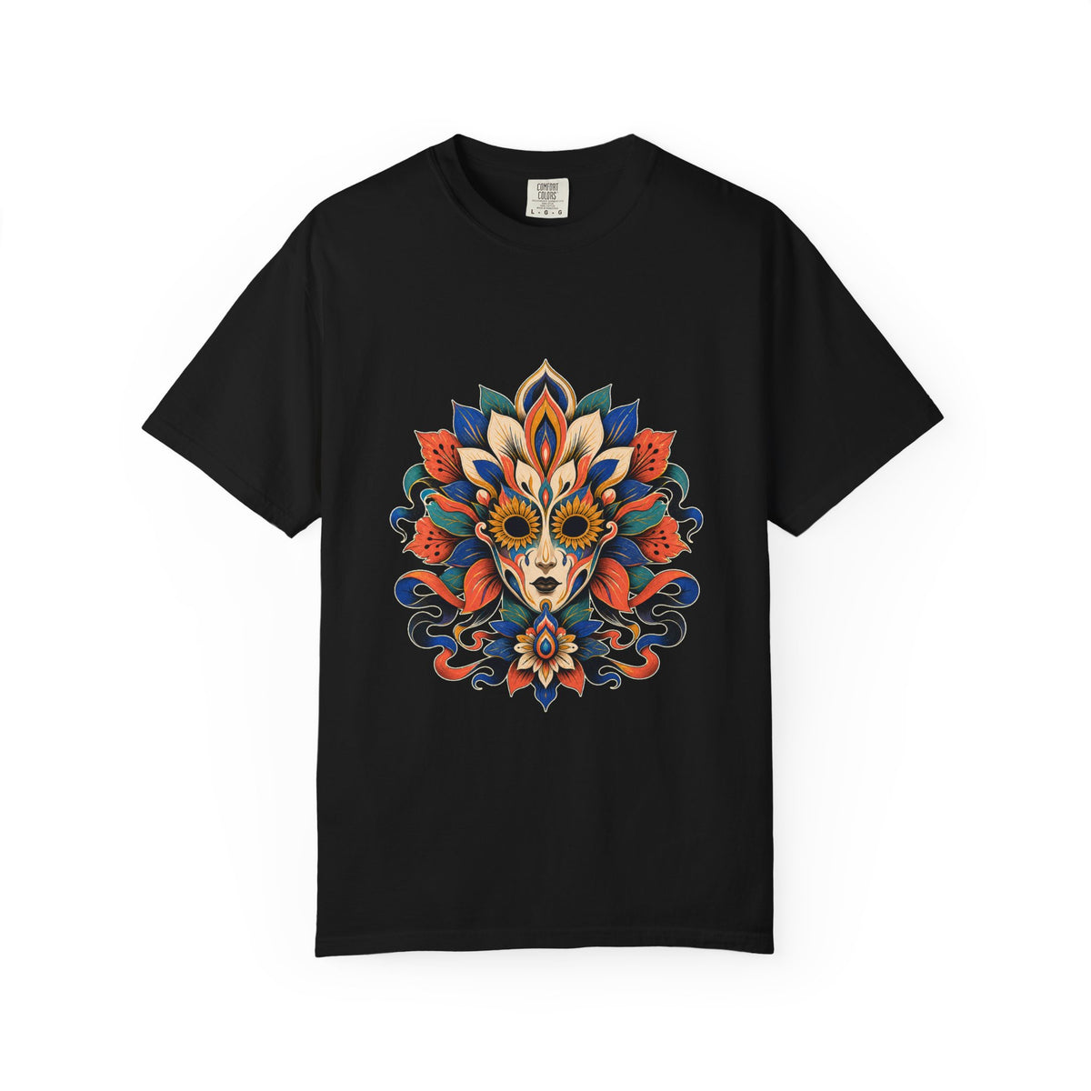 Abstract Bloom Mask T-Shirt Graphic