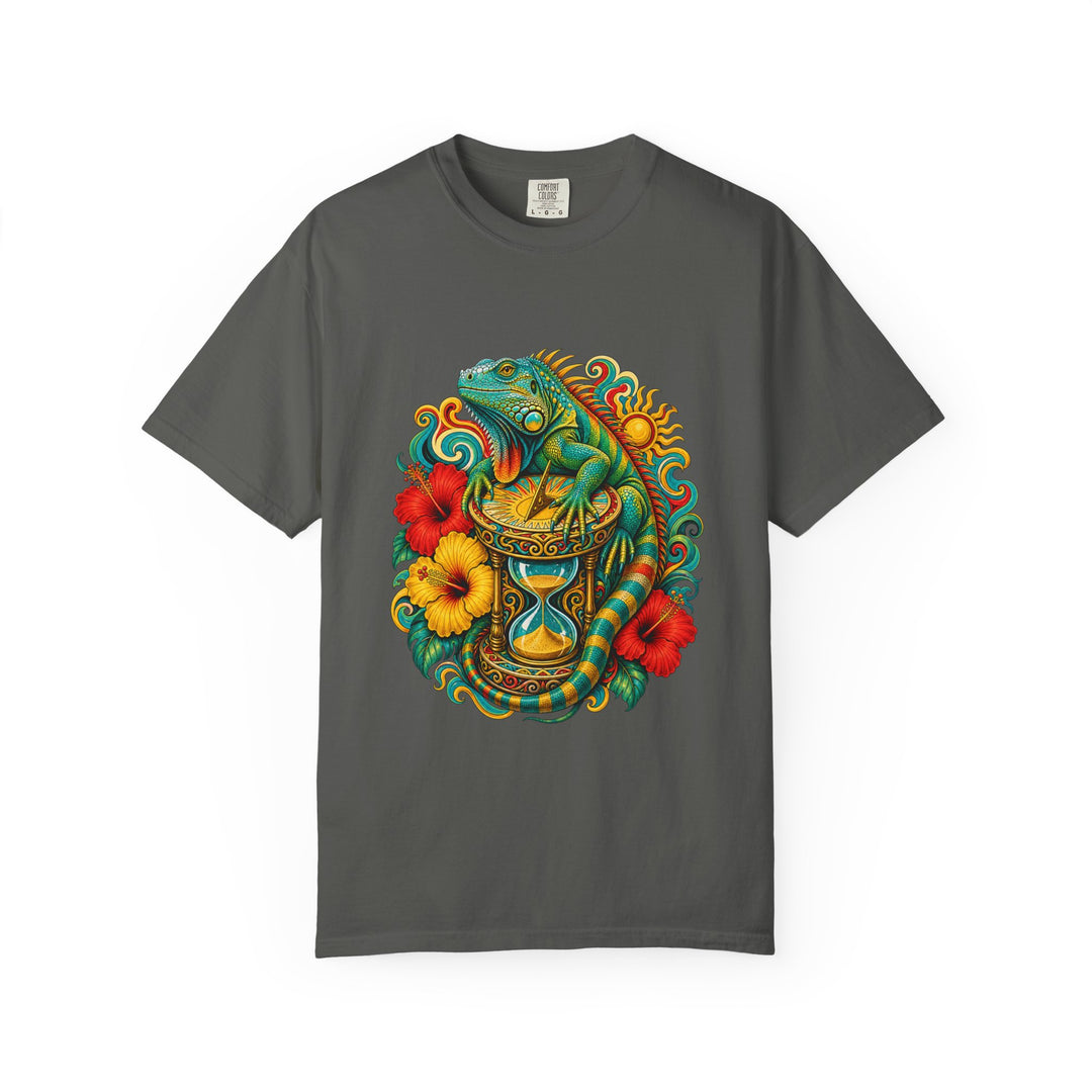 Psychedelic Hibiscus Iguana Graphic Tee